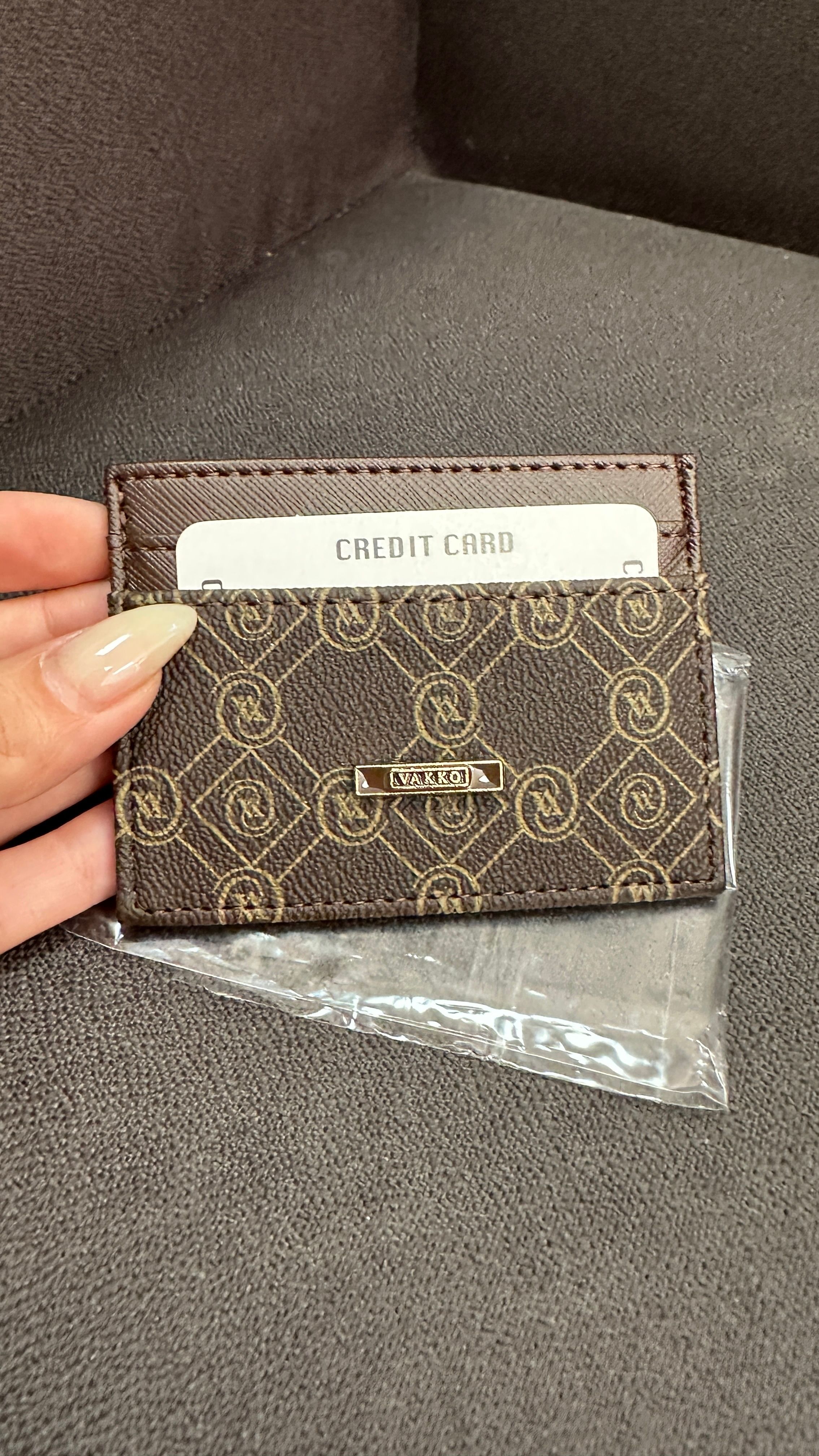 suni deri monogram kartlık kahve