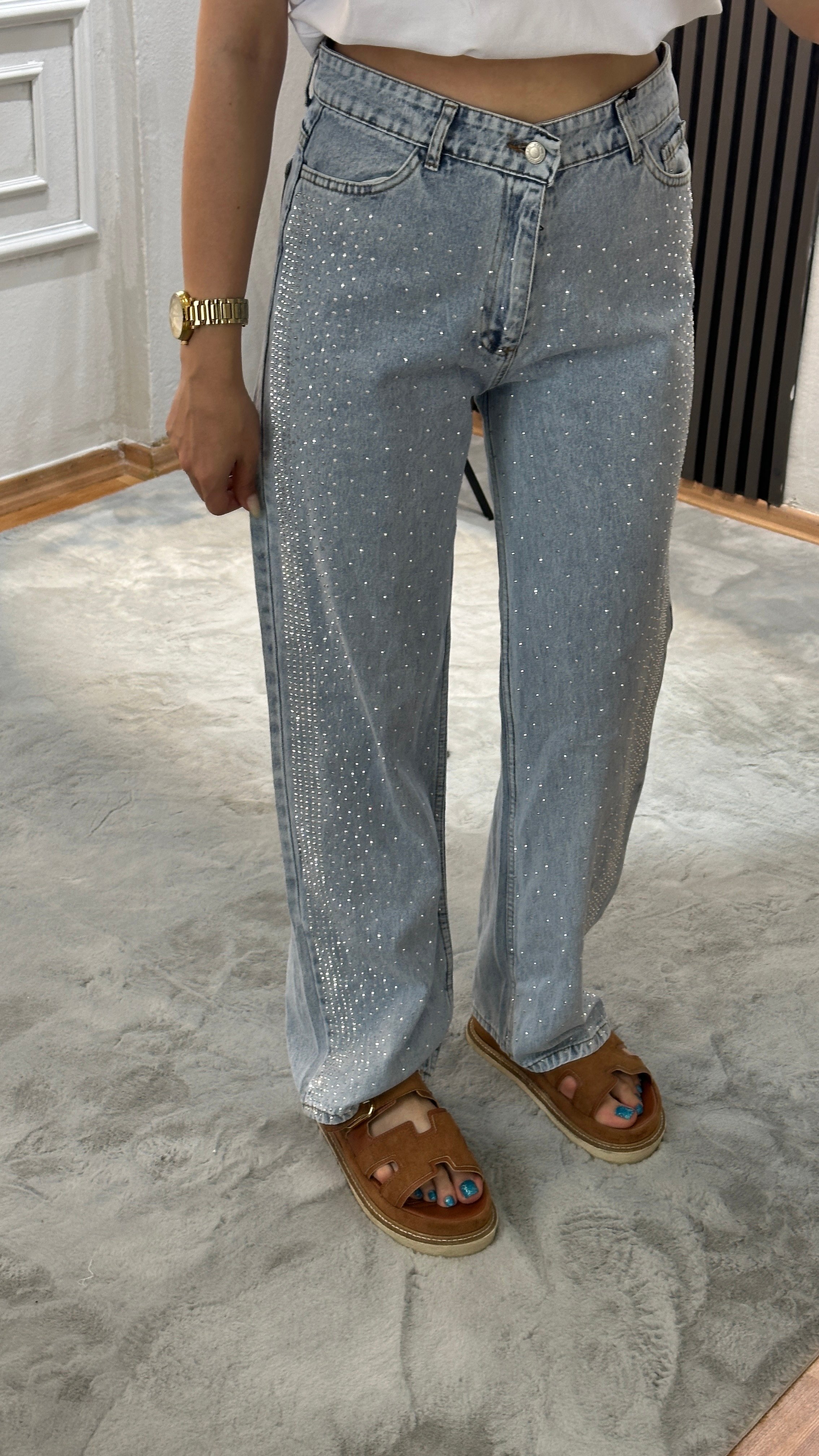dağınık taşlı jean 