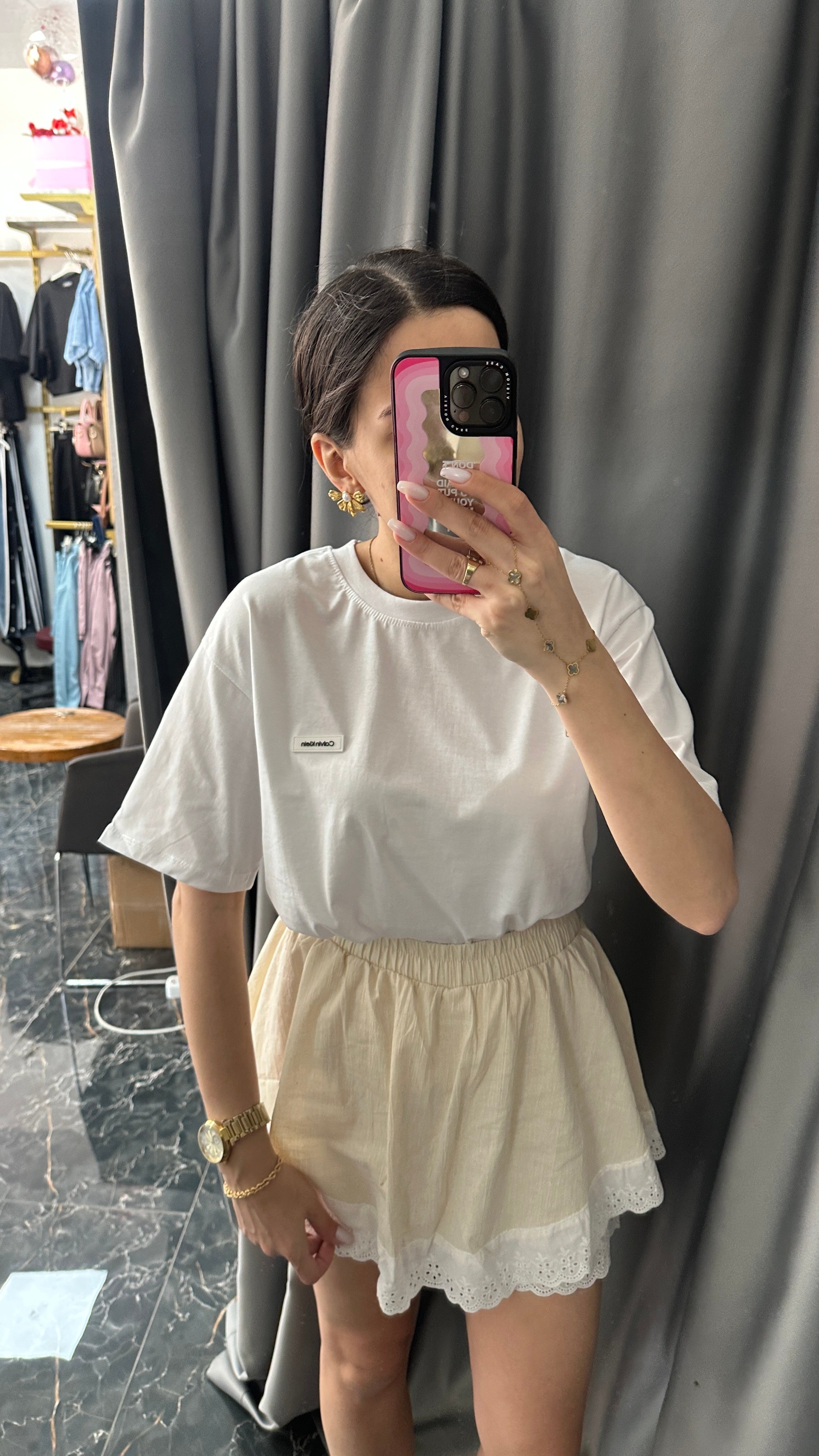 silikon detay tshirt beyaz 