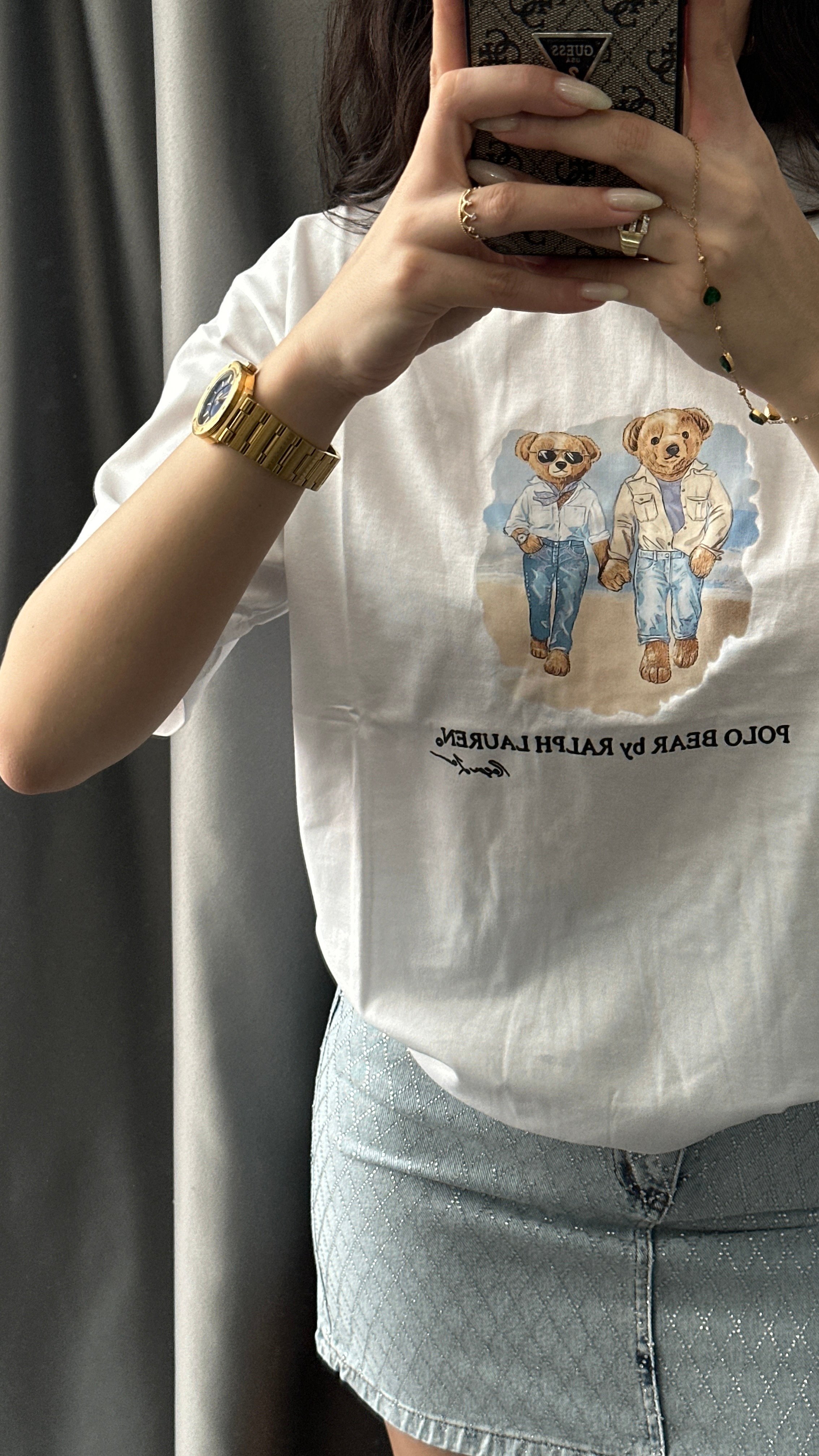 ayıcık detaylı basic tshirt 