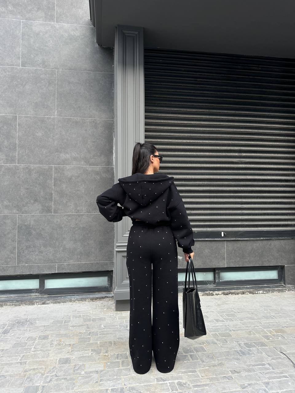 taşlı eşofman takımı