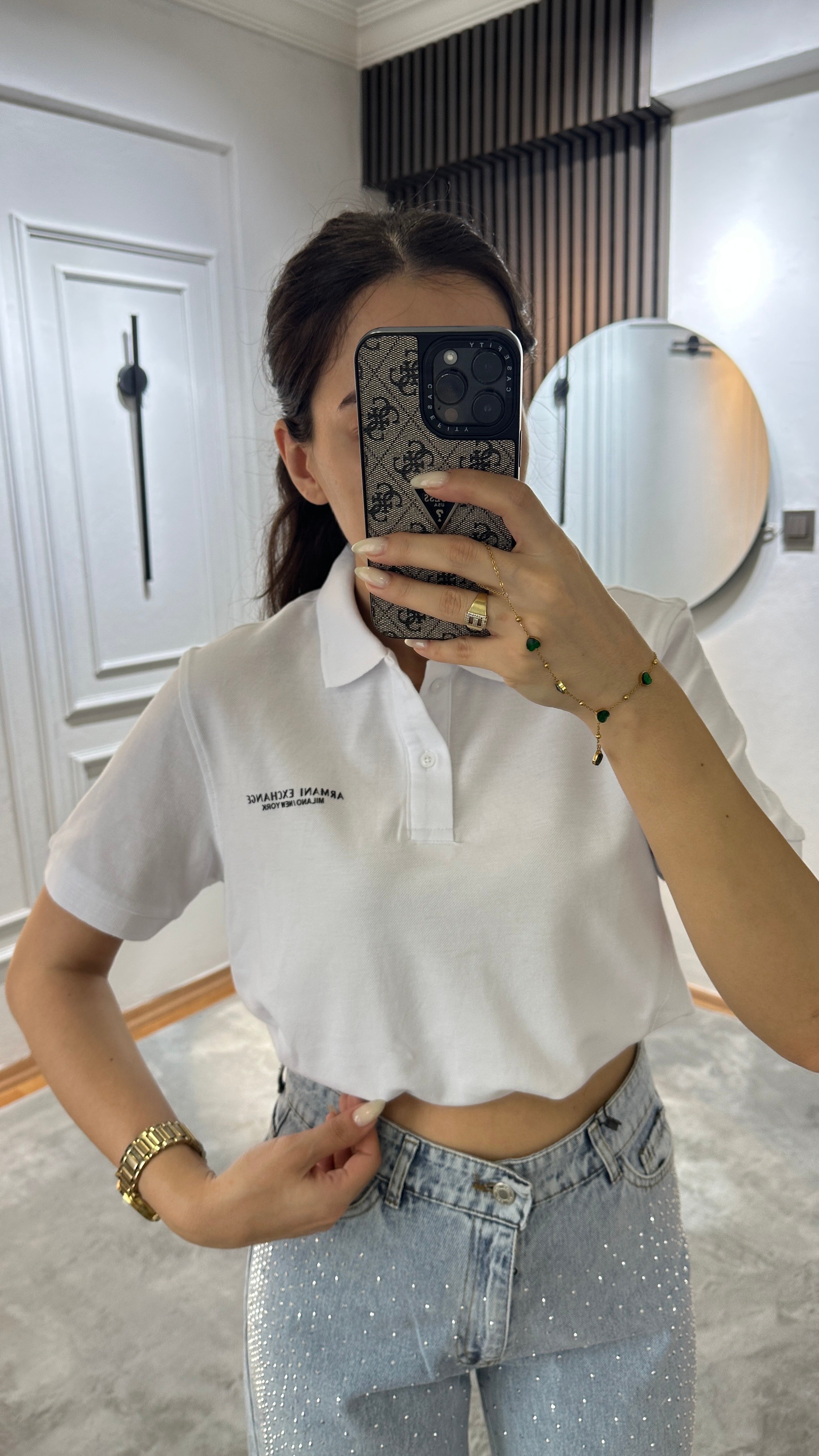 beyaz polo yaka unisex tshirt