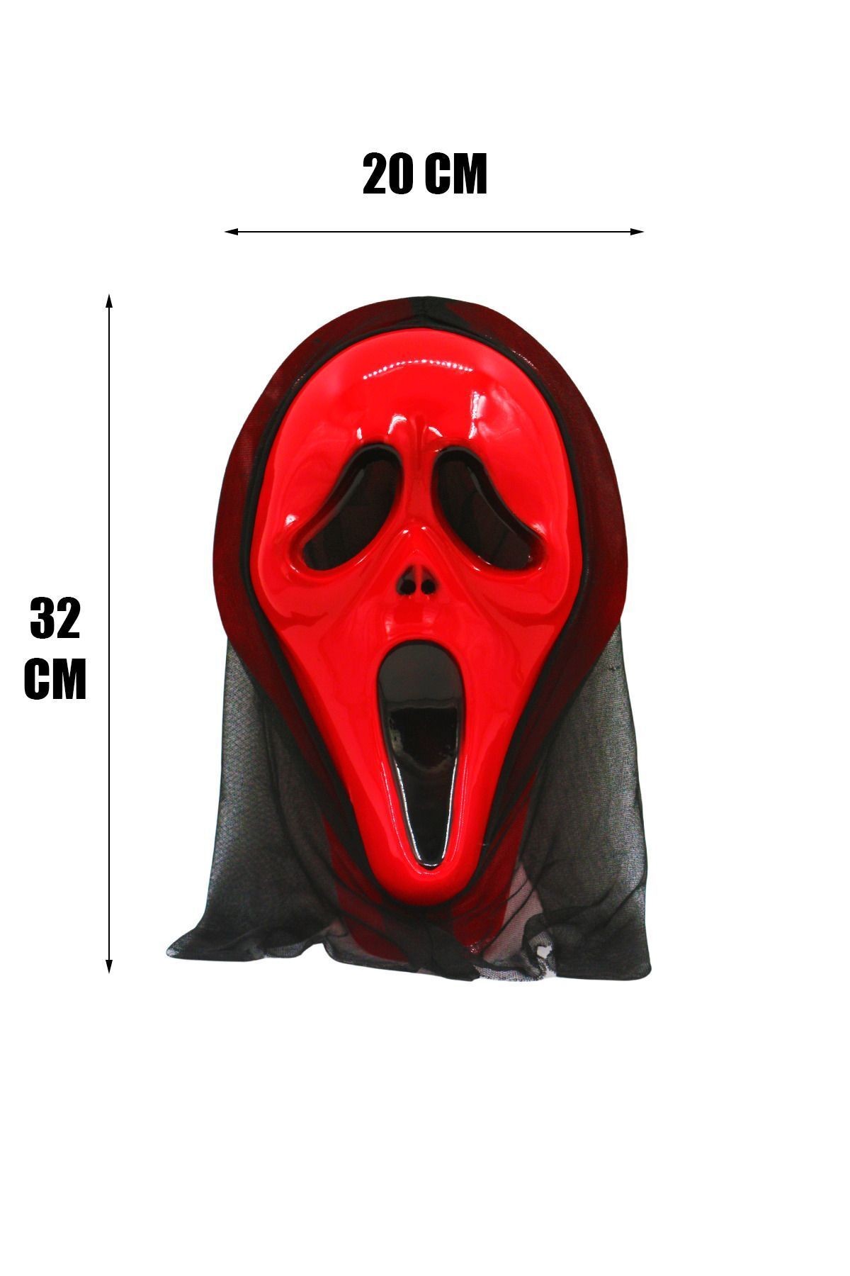 Halloween Çığlık Maskesi Kırmızı