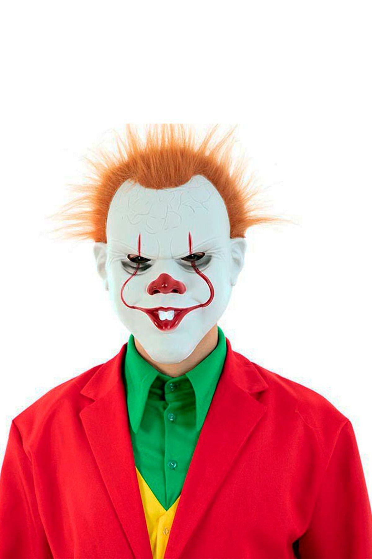 Stephen King's Joker Maske Turuncu Saçlı