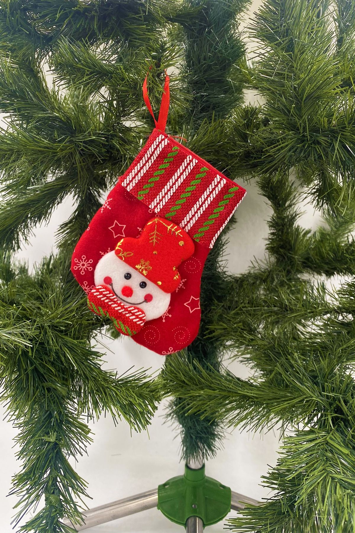 Yılbaşı Kardan Adam Figürlü Çorap 16 cm