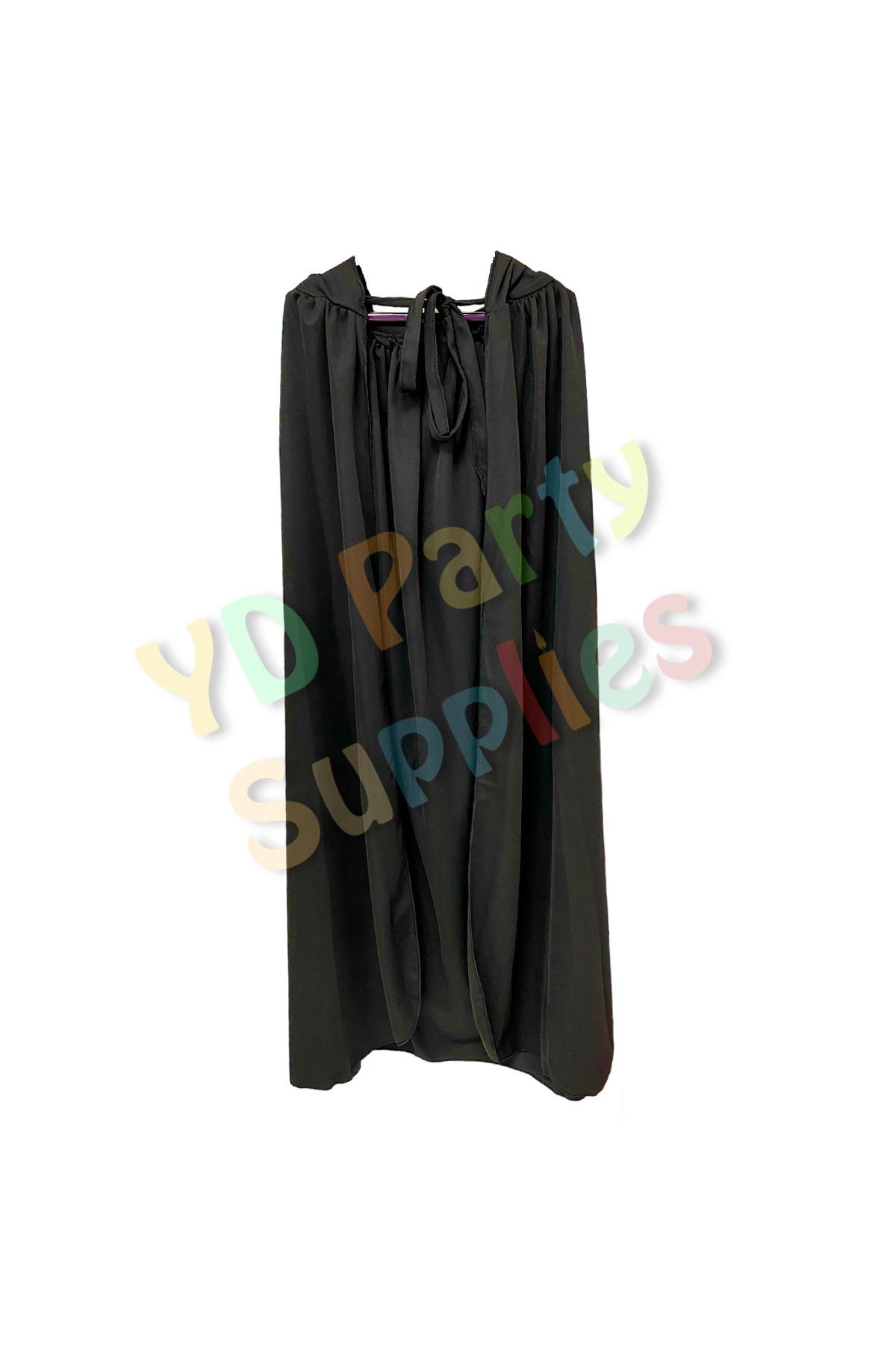 Halloween Siyah Kapşonlu Pelerin 90 cm