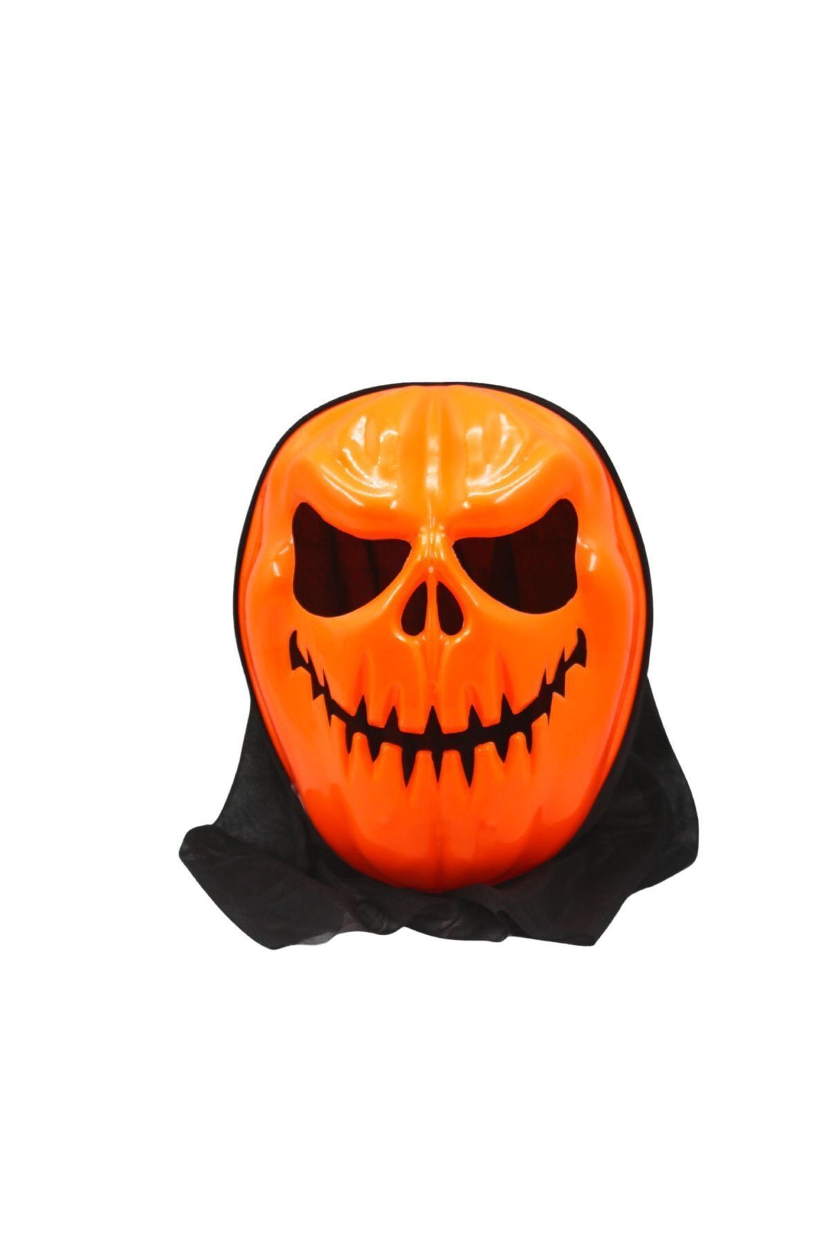 Halloween Turuncu Balkabağı Maskesi Fileli