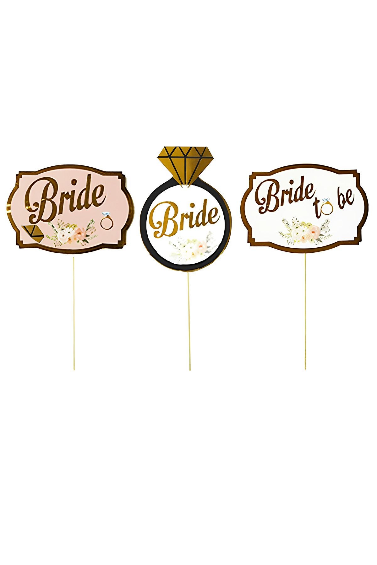 Konuşma Balonu Altın Varaklı Bride To Be 5 Adet