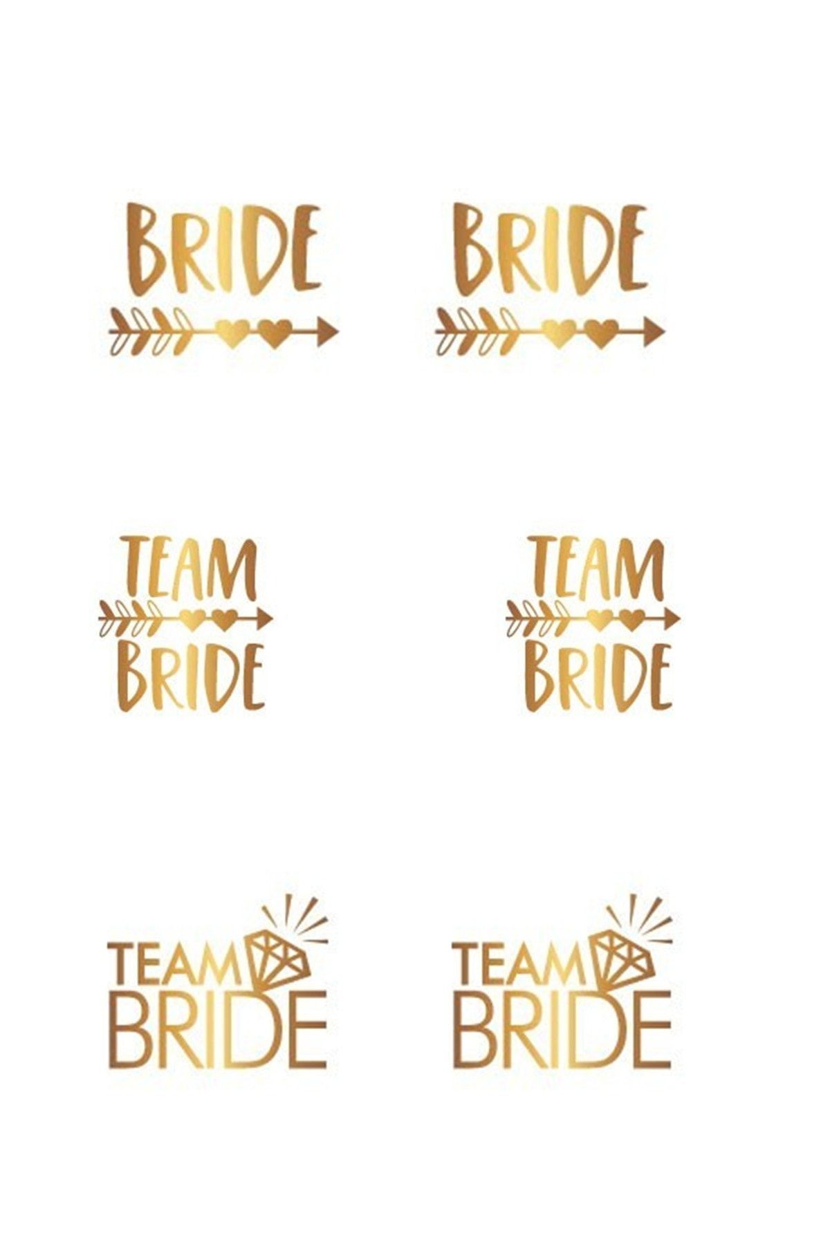 Bride To Be Geçiçi Dövme Seti Gold 2 Adet Bride 10 Adet Team Bride Toplam 12 Adet