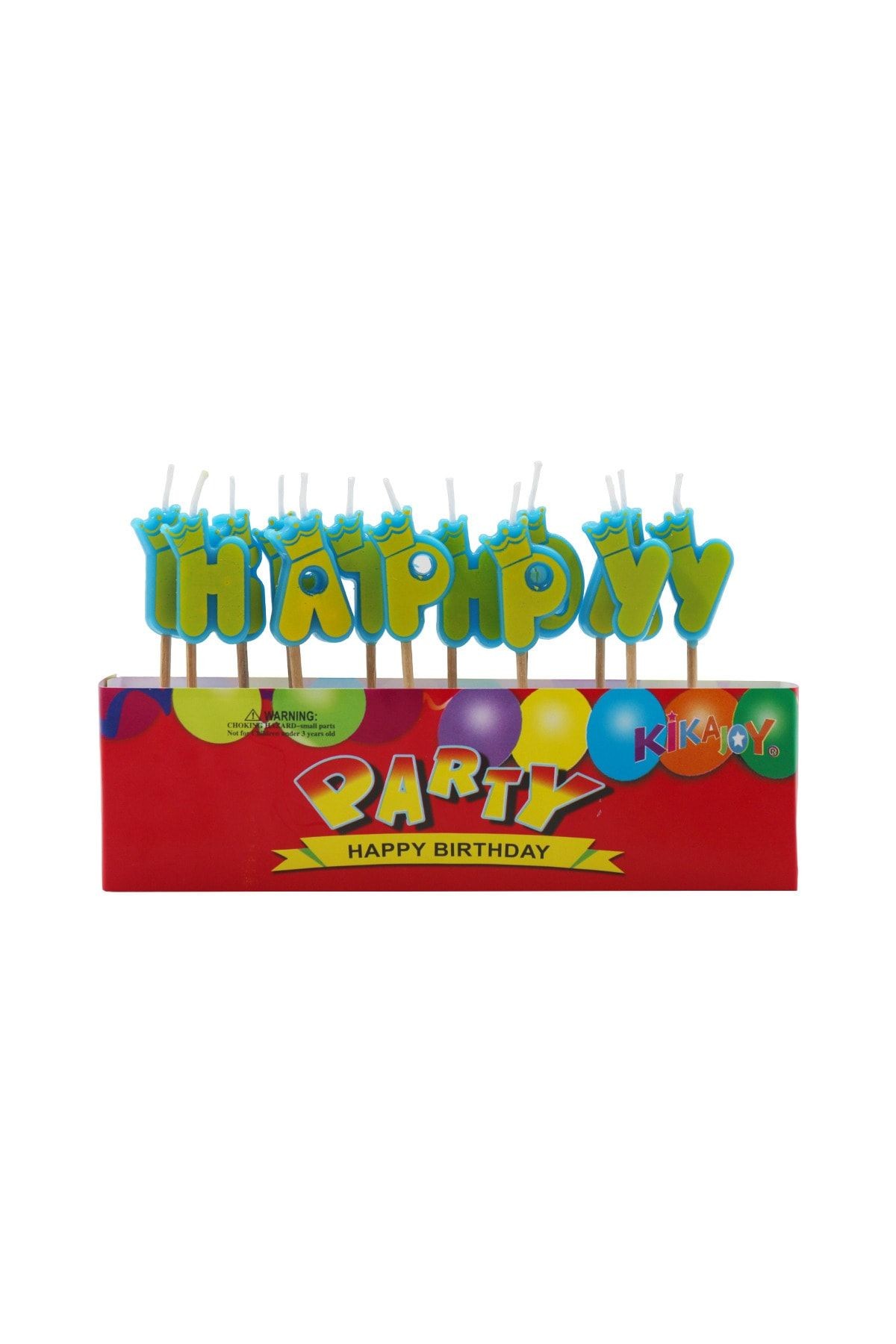 Taraftar Temalı Happy Birthday Kürdanlı Mini Pasta Mumu 7 cm