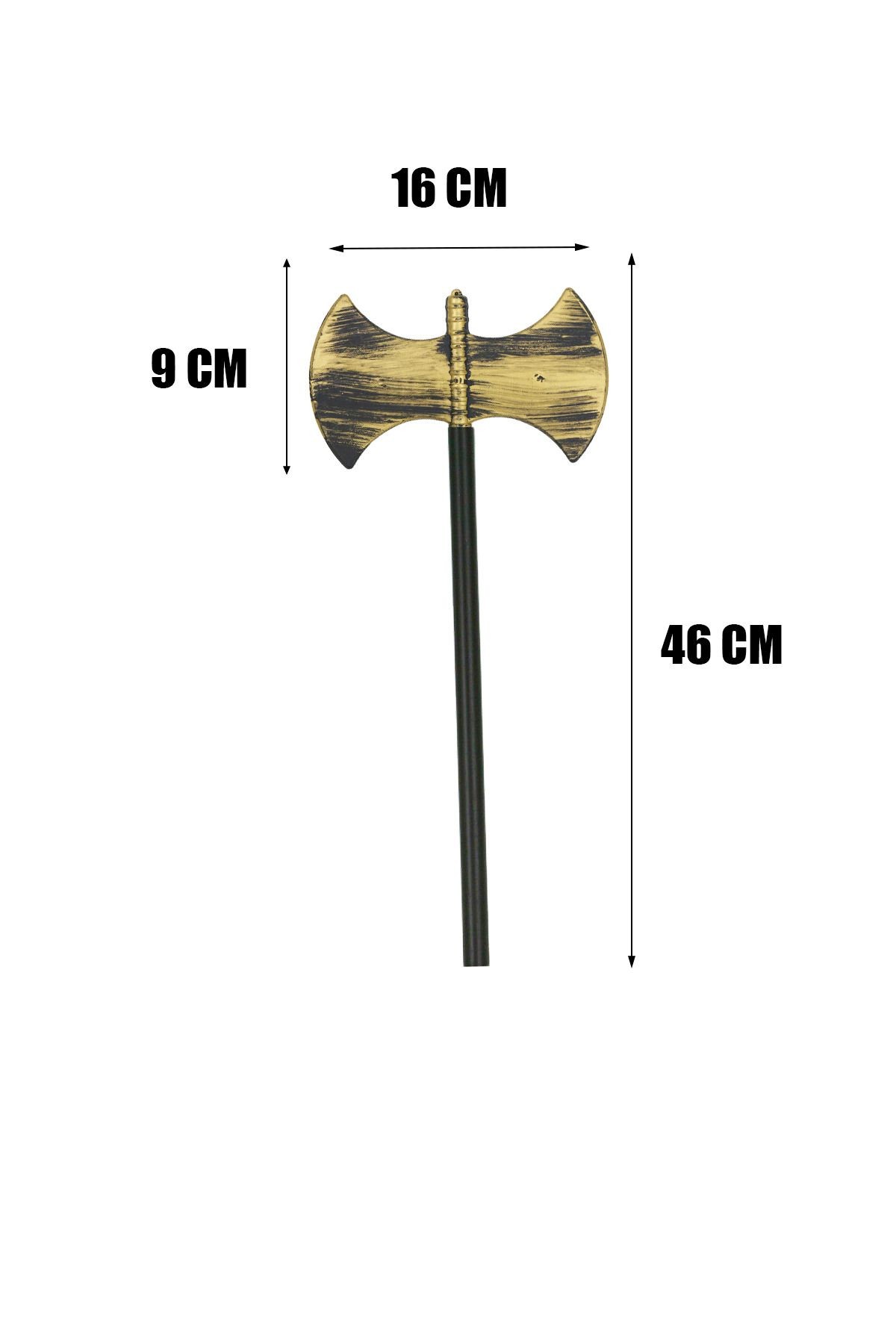 Halloween Çift Taraflı Balta 46 cm Çocuklar İçin İdeal Boyutta