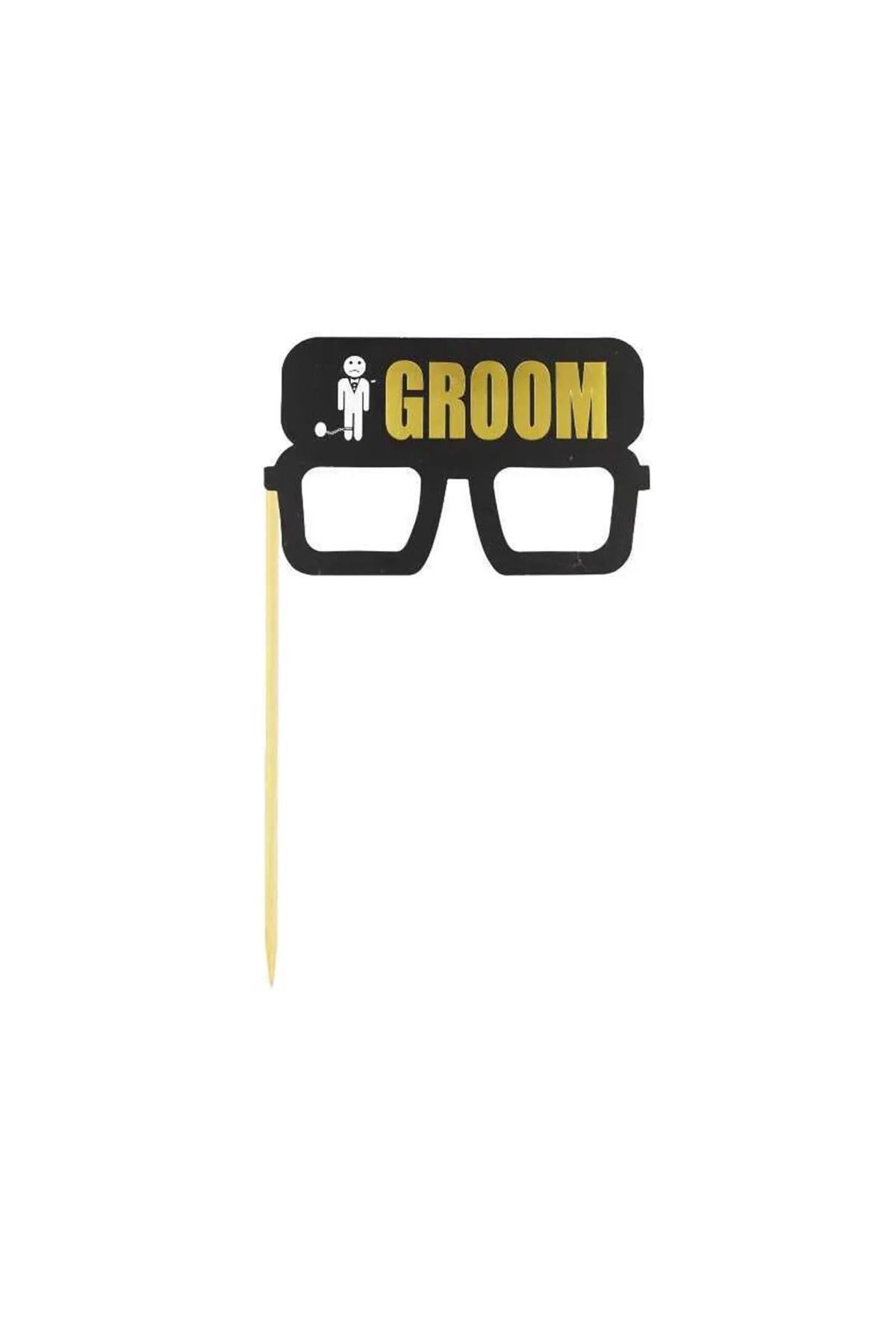 Konuşma Balonu Altın Varaklı Groom Temalı 5 Adet