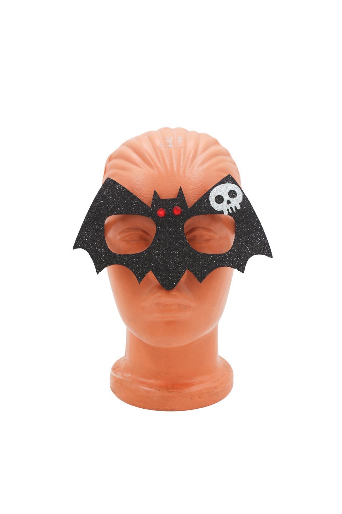Halloween Parti Gözlüğü Simli Taşlı Siyah Yarasa