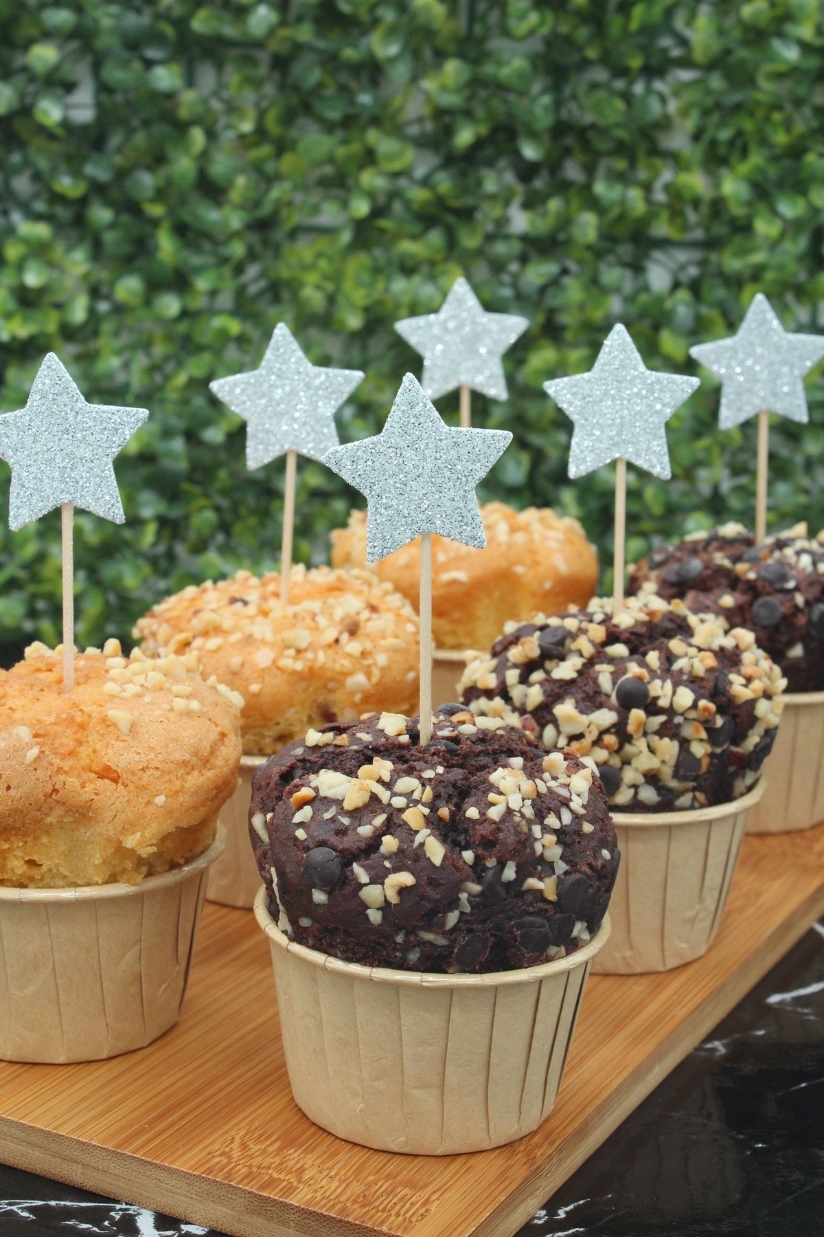 Simli Cupcake Kürdanı 20 Adet Gümüş Yıldız