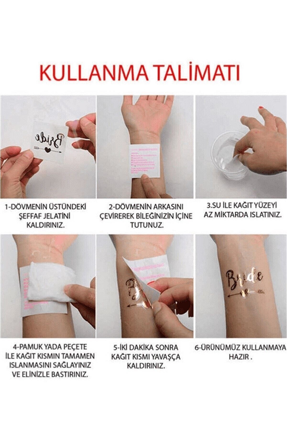 Bride To Be Geçiçi Dövme Seti Gold 2 Adet Bride 10 Adet Team Bride Toplam 12 Adet