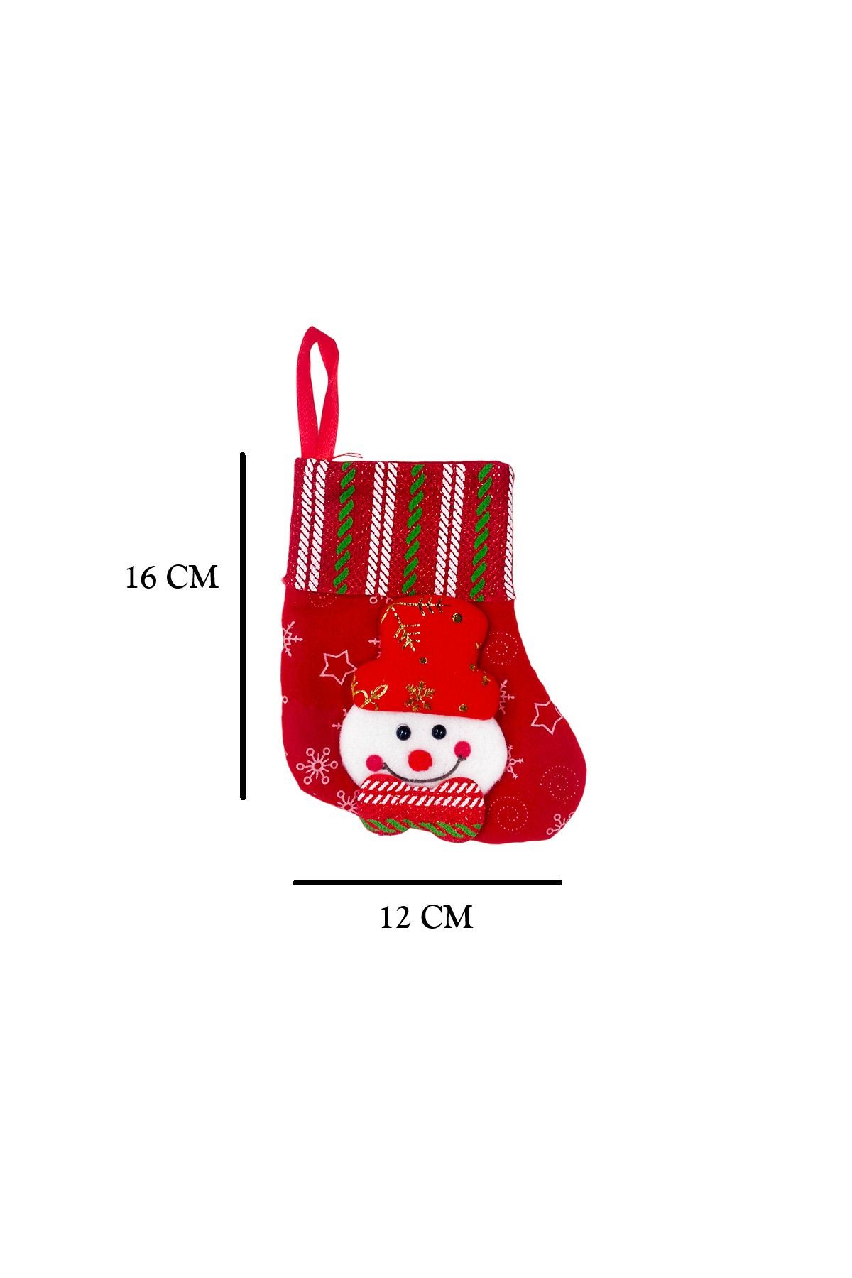 Yılbaşı Kardan Adam Figürlü Çorap 16 cm