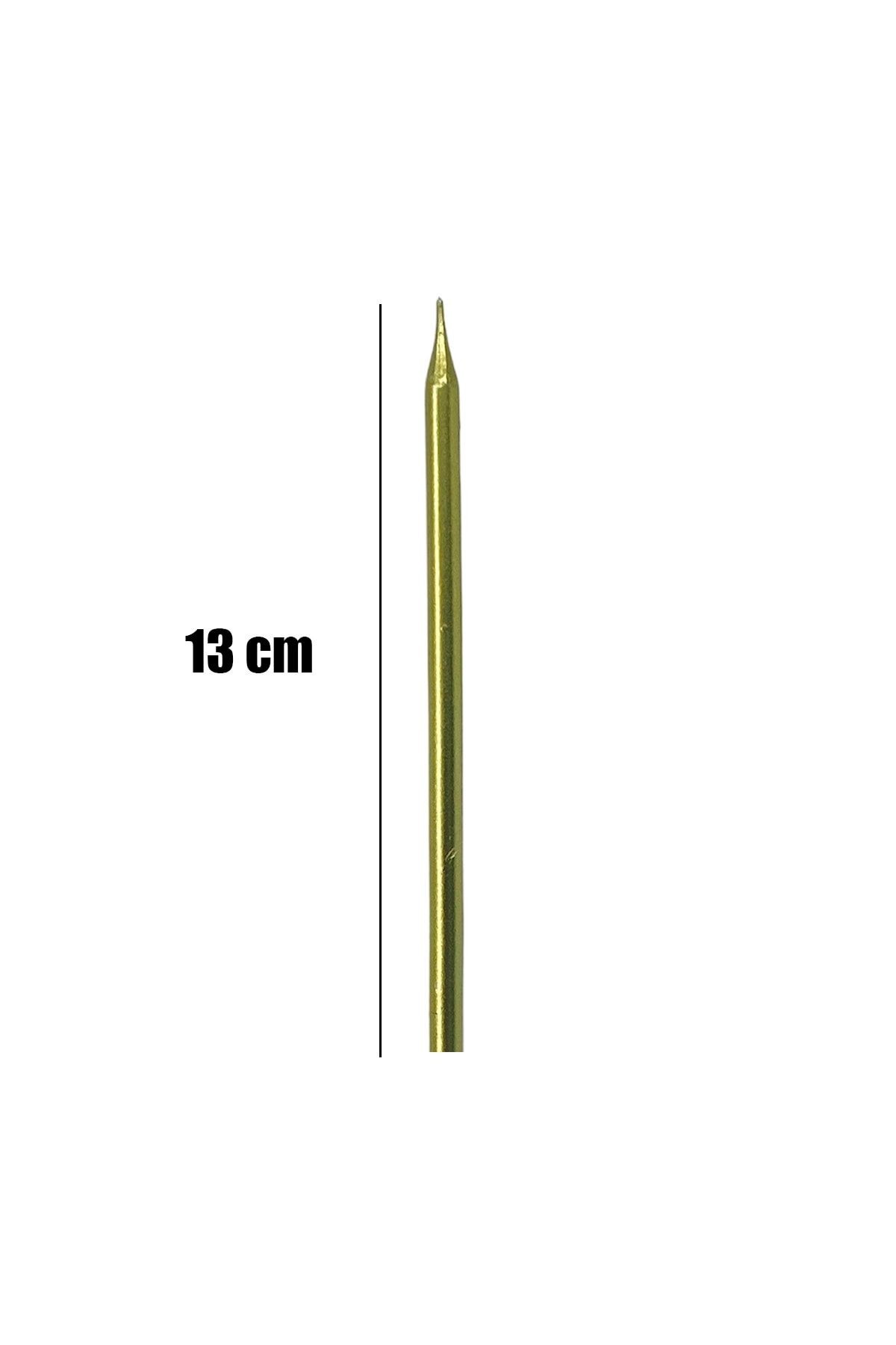 Karışık Renkli Metalik Pasta Mumu 13 Cm 6 Adet