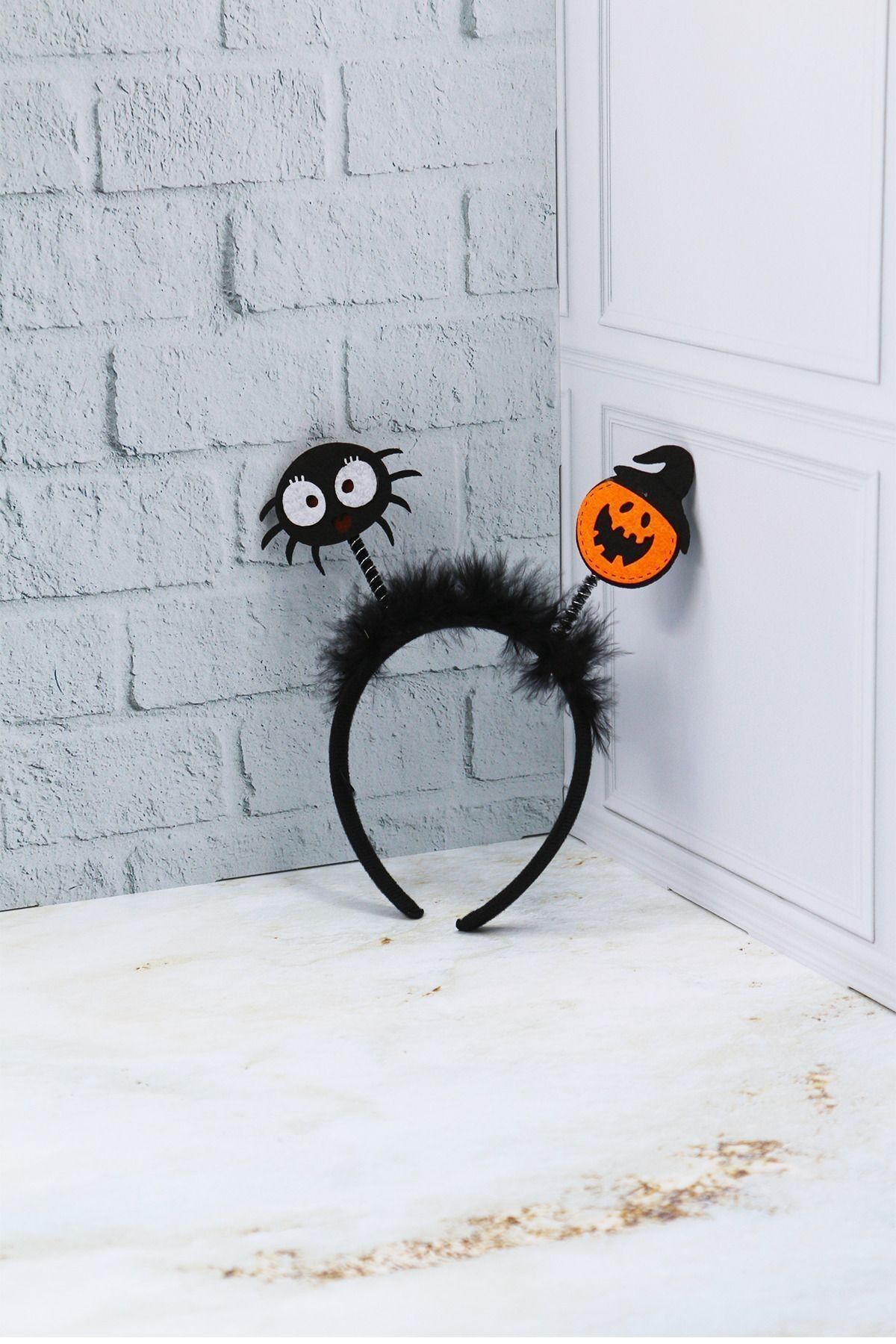 Halloween Temalı Parti Tacı Örümcek ve Balkabağı Model