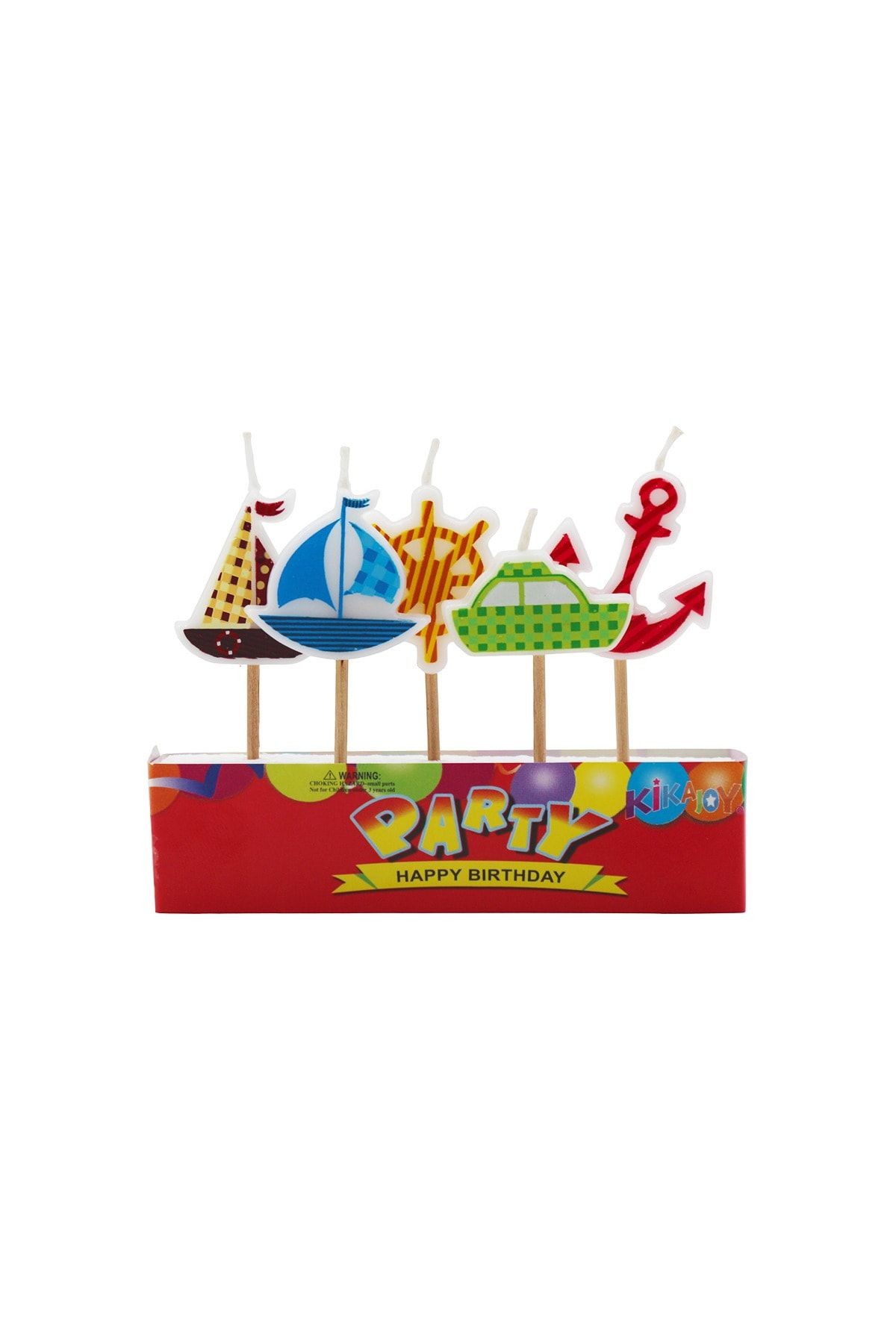 Denizci Temalı Kürdanlı Mini Pasta Mumu 5 Adet 7 cm