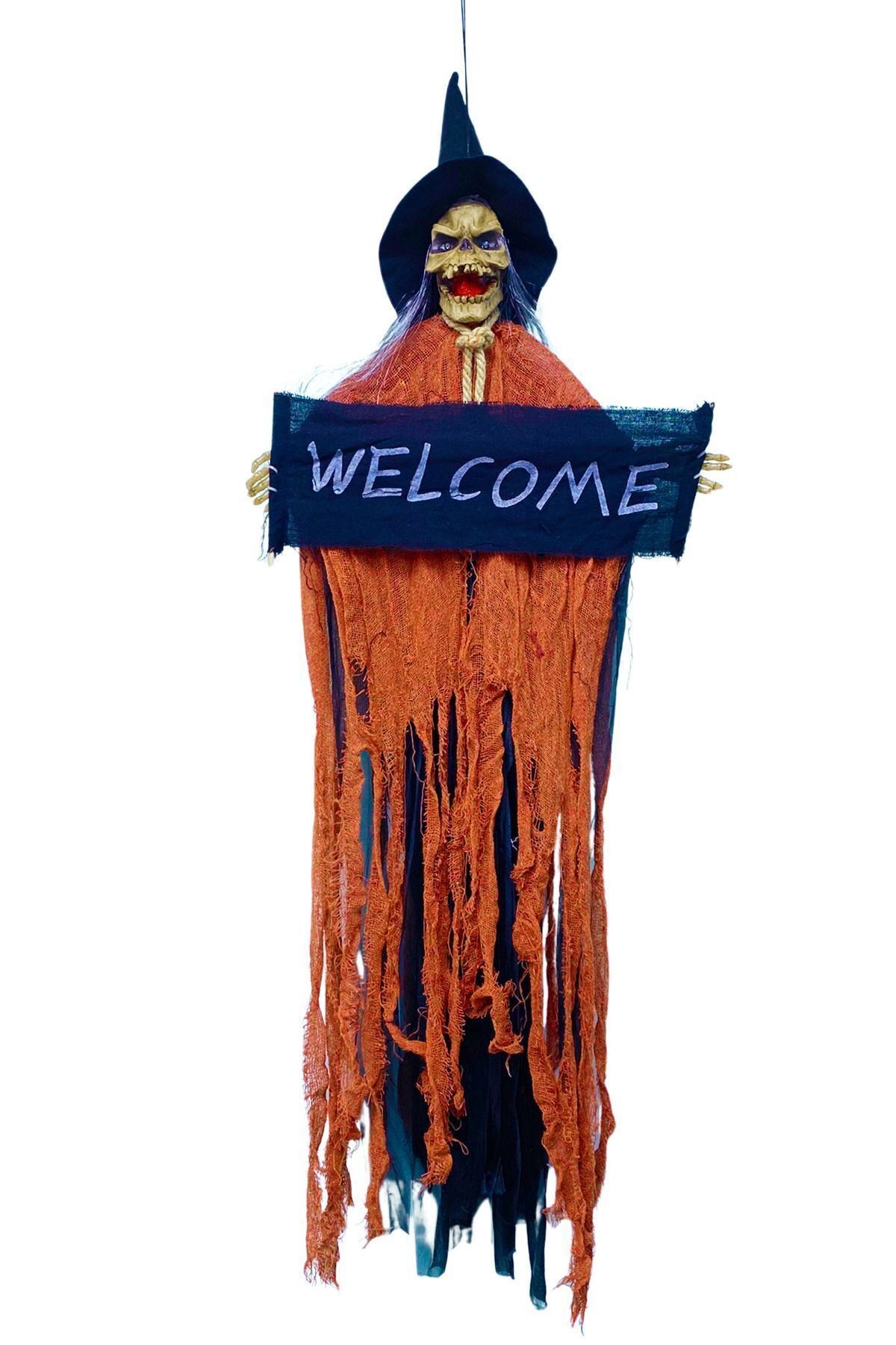 Halloween Kuru Kafa Korkuluk Işıklı Sesli 120 cm