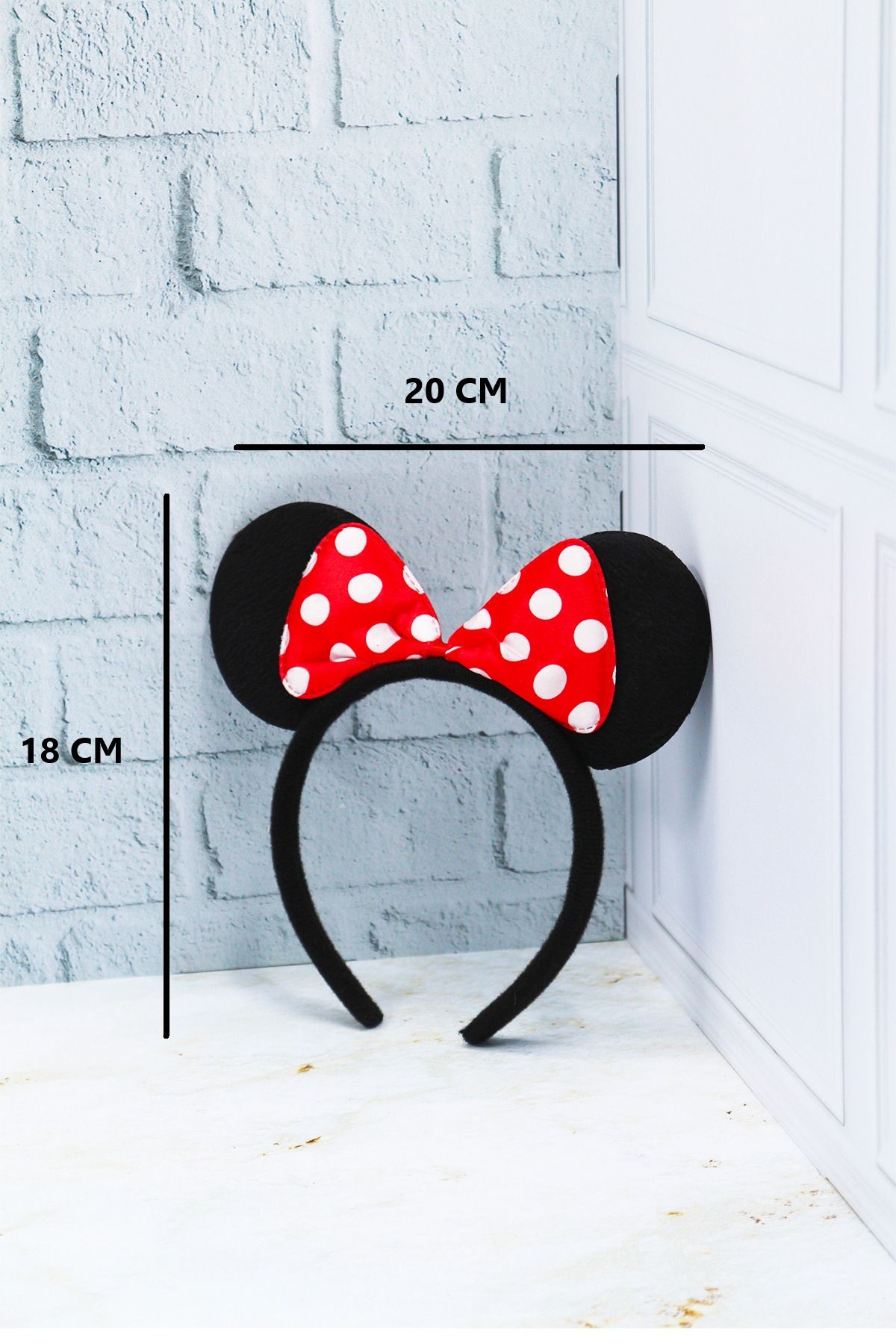 Minnie Mouse Kırmızı Fiyonklu Taç