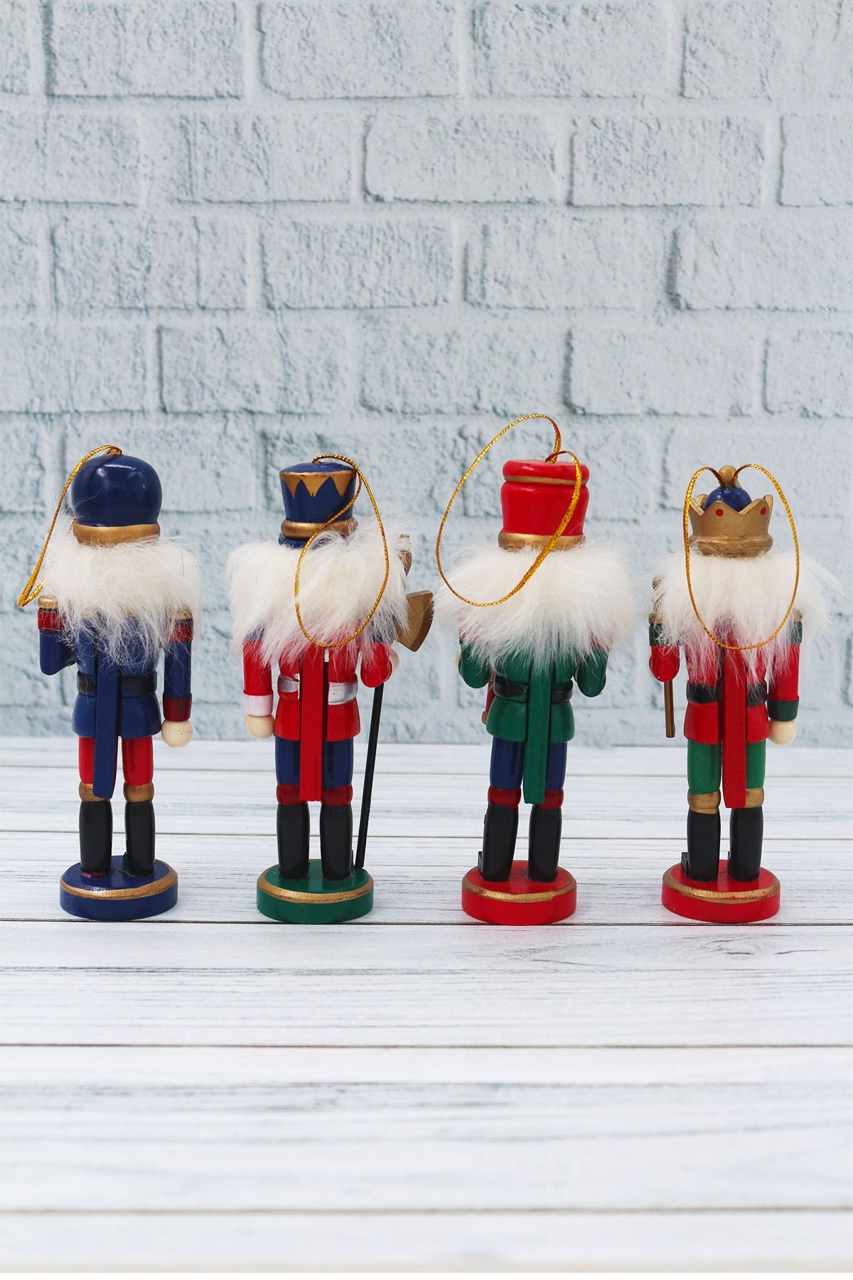 Kurşun Asker Fındıkkıran 4 Adet 13 cm Nutcracker Yılbaşı Ağacına Asılabilen Yeni Yıl Dekoru