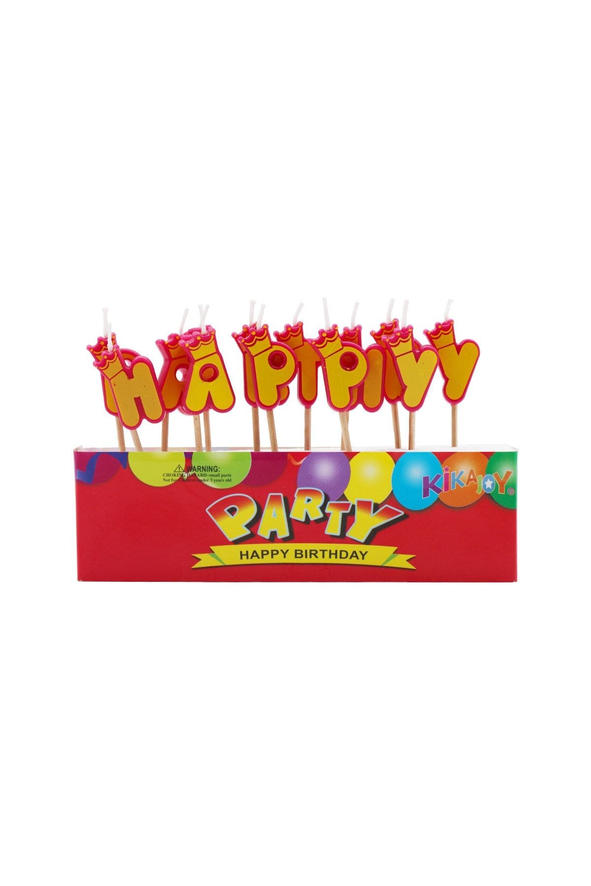 Taraftar Temalı Happy Birthday Kürdanlı Mini Pasta Mumu 7 cm