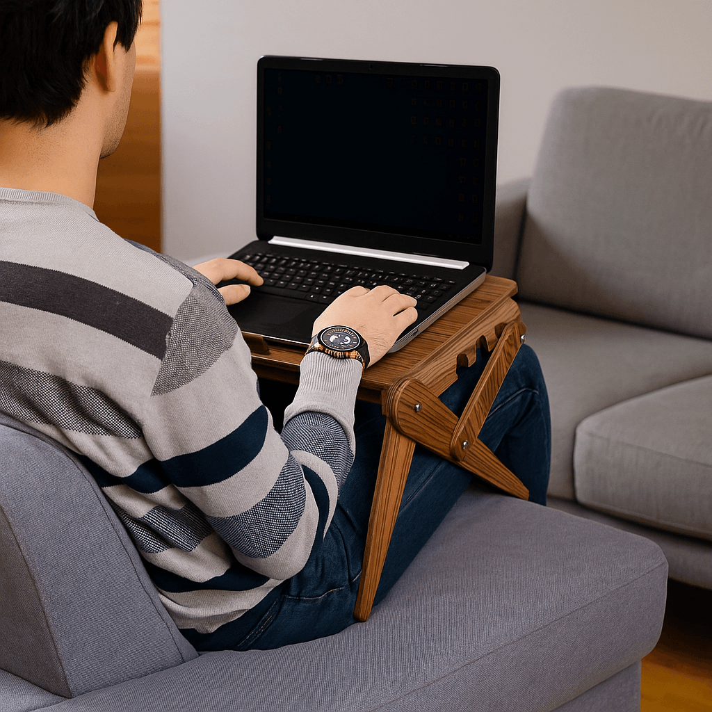  Ahşap Laptop Standı | Katlanabilir ve Taşınabilir Ergonomik Tasarım