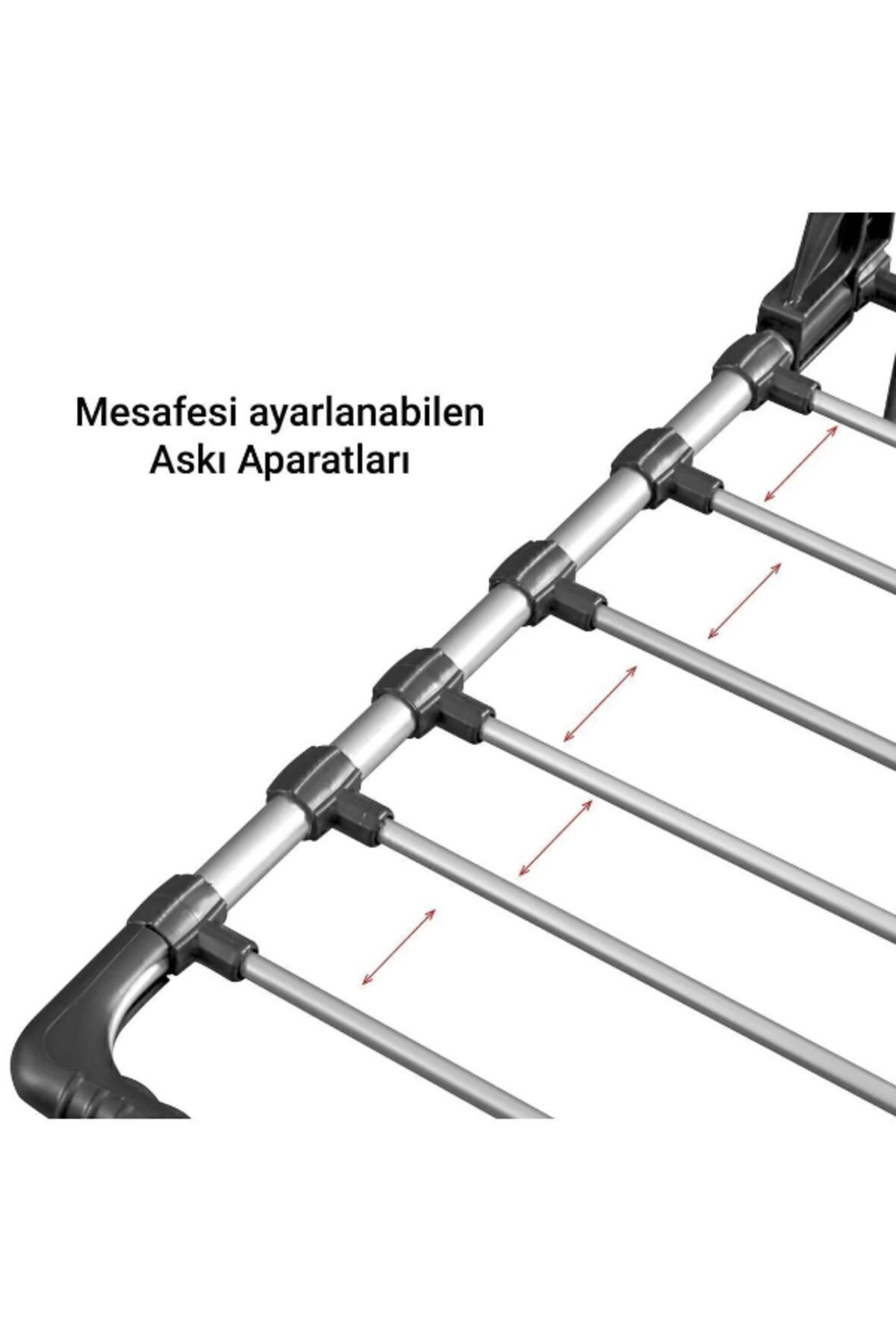 Portatif 55 Cm Kurutmalık Balkon, Petek, Pencere Uyumlu Ayarlanabilir, Taşınabilir Çamaşır Askısı