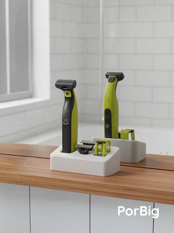 Tıraş Makinesi Tutucu Stand | OneBlade ve Çoklu Başlık Uyumlu Düzenleyici - Beyaz