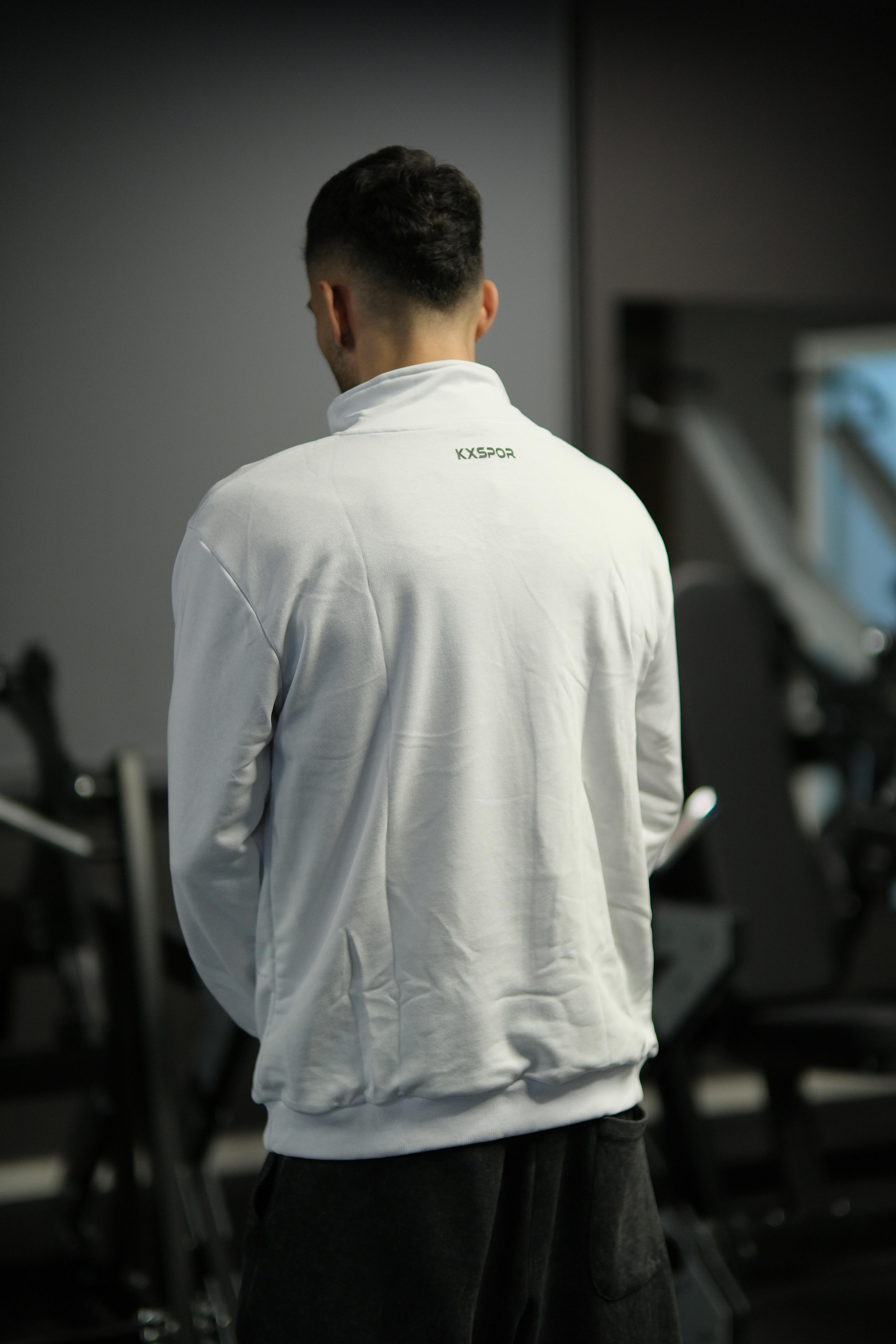 KX Logolu Yarım Fermuarlı Sweatshirt 