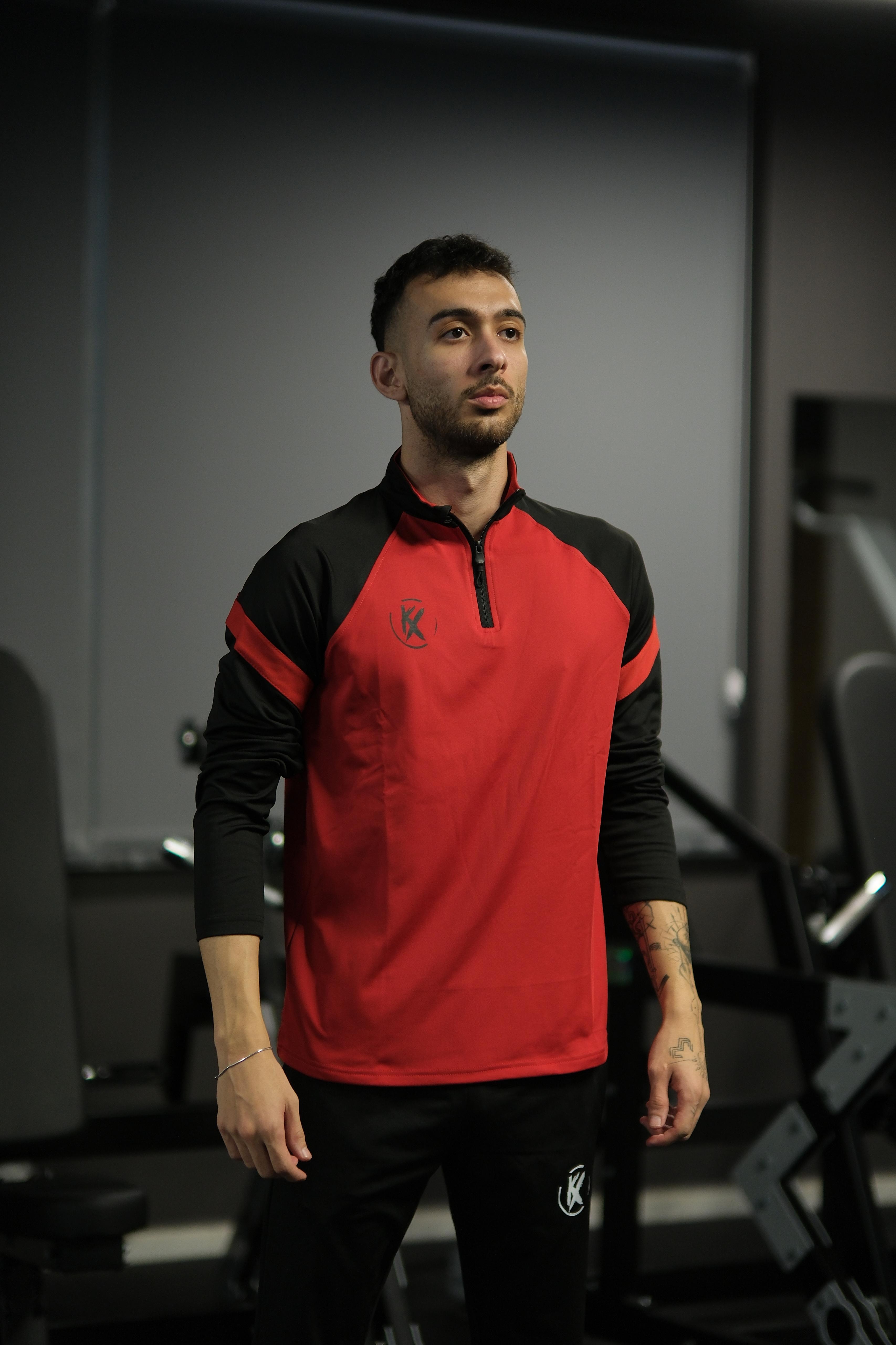 KX Logolu, Likralı,Yarım Fermuarlı Antrenman Eşofman Takımı