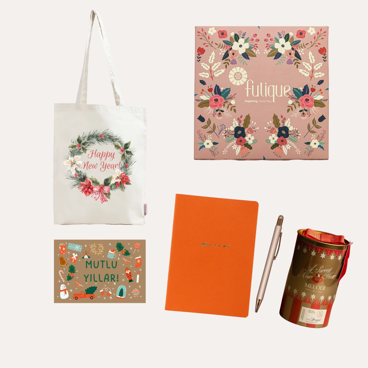 2026 Yılbaşı ve Yeni yıl Hediye Kutusu - KREM