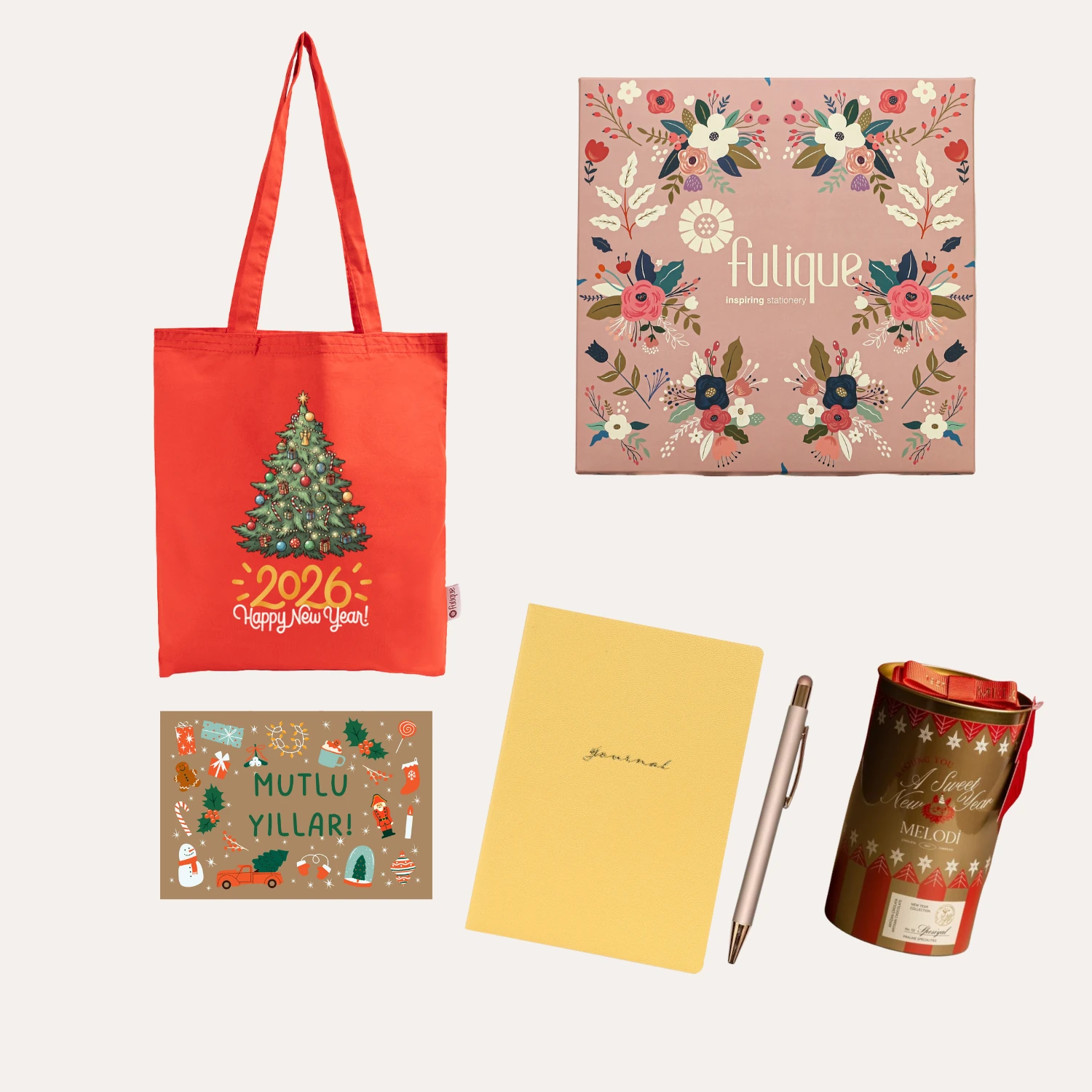 2026 Yılbaşı ve Yeni yıl Hediye Kutusu - KIRMIZI