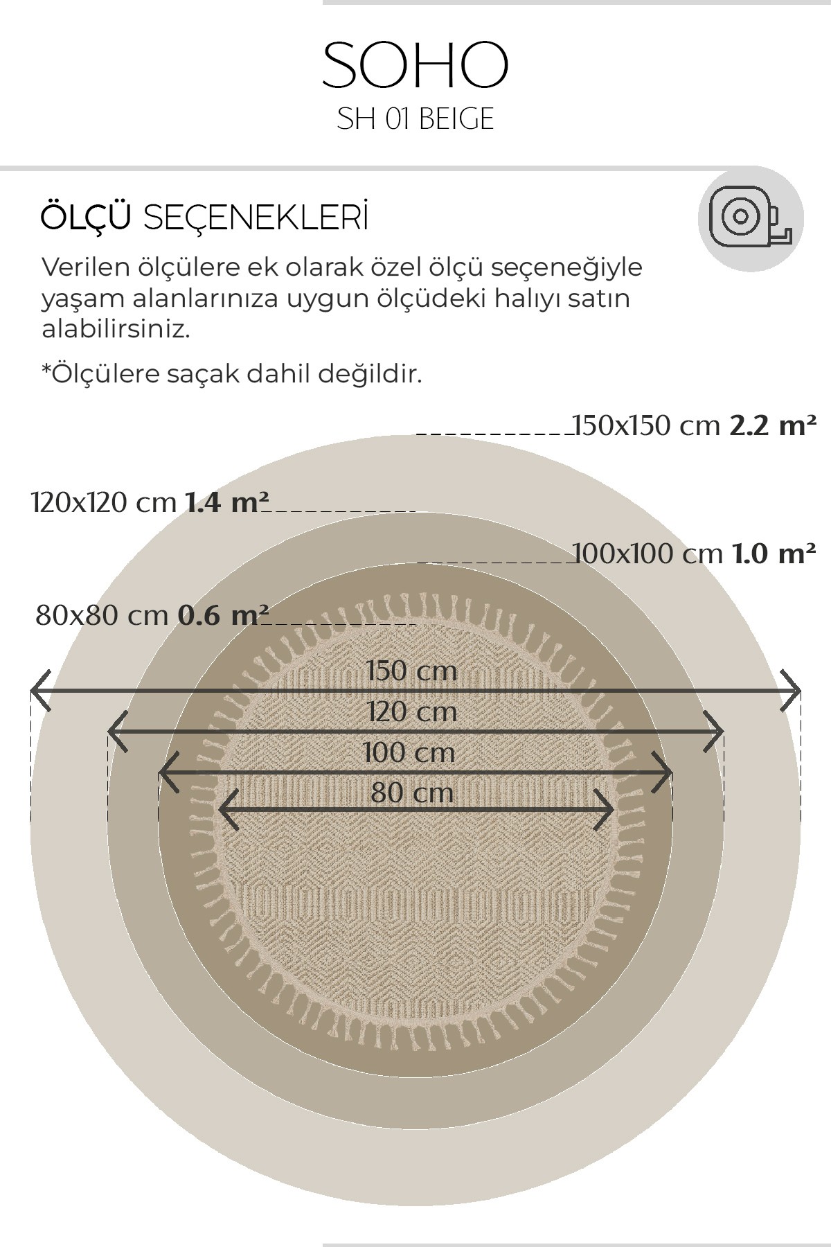 Elit 01 Teppich Rund Beige 