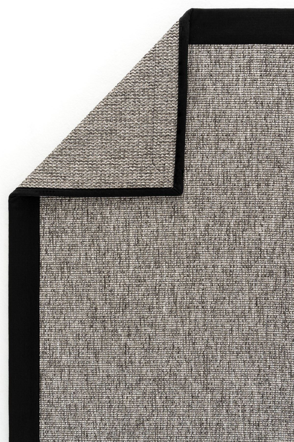 London Stroh Textur Feiner Knoten importiert Sisal Teppich Schwarz