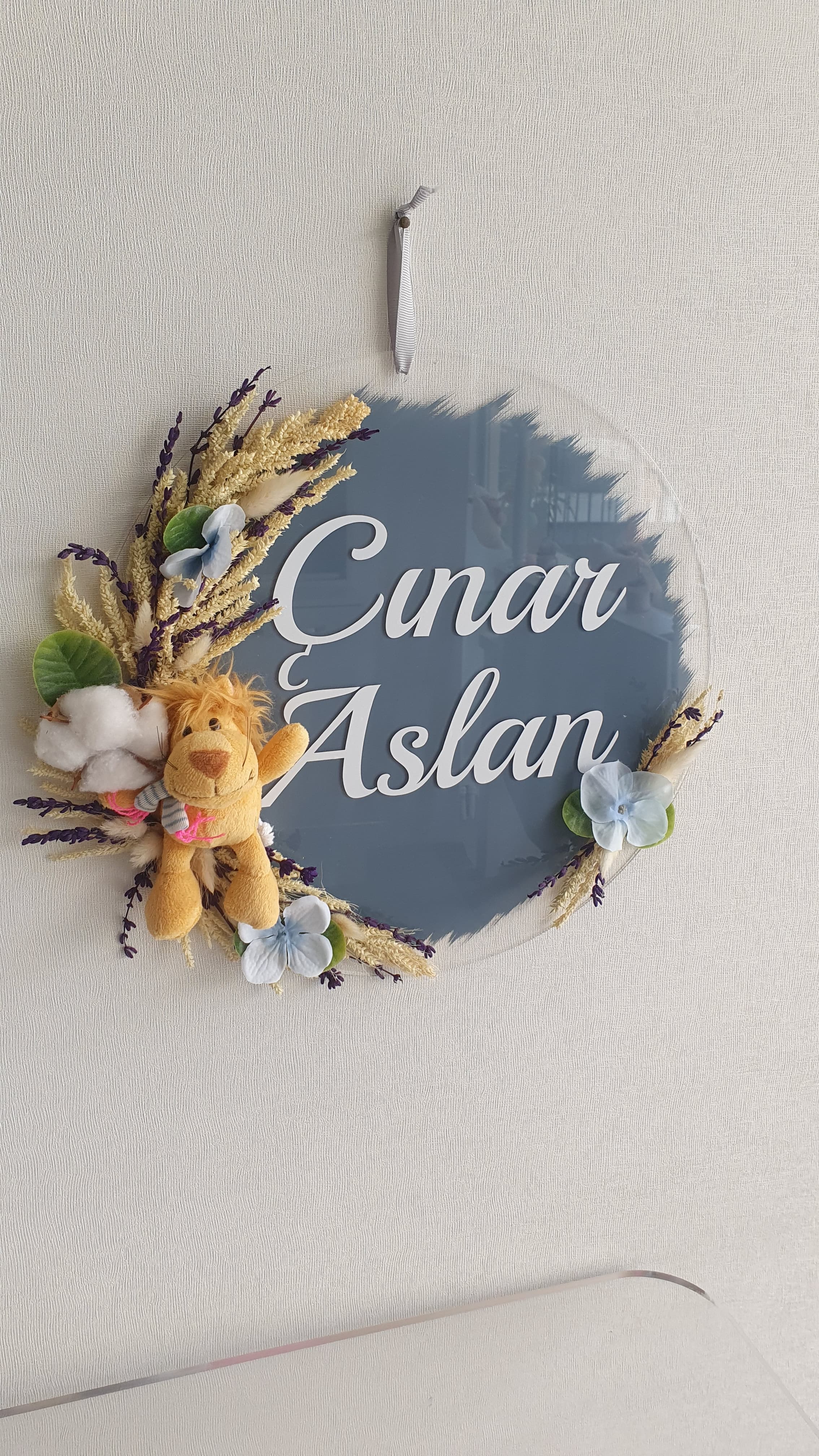PLEKSİ ERKEK BEBEK KAPI SÜSÜ