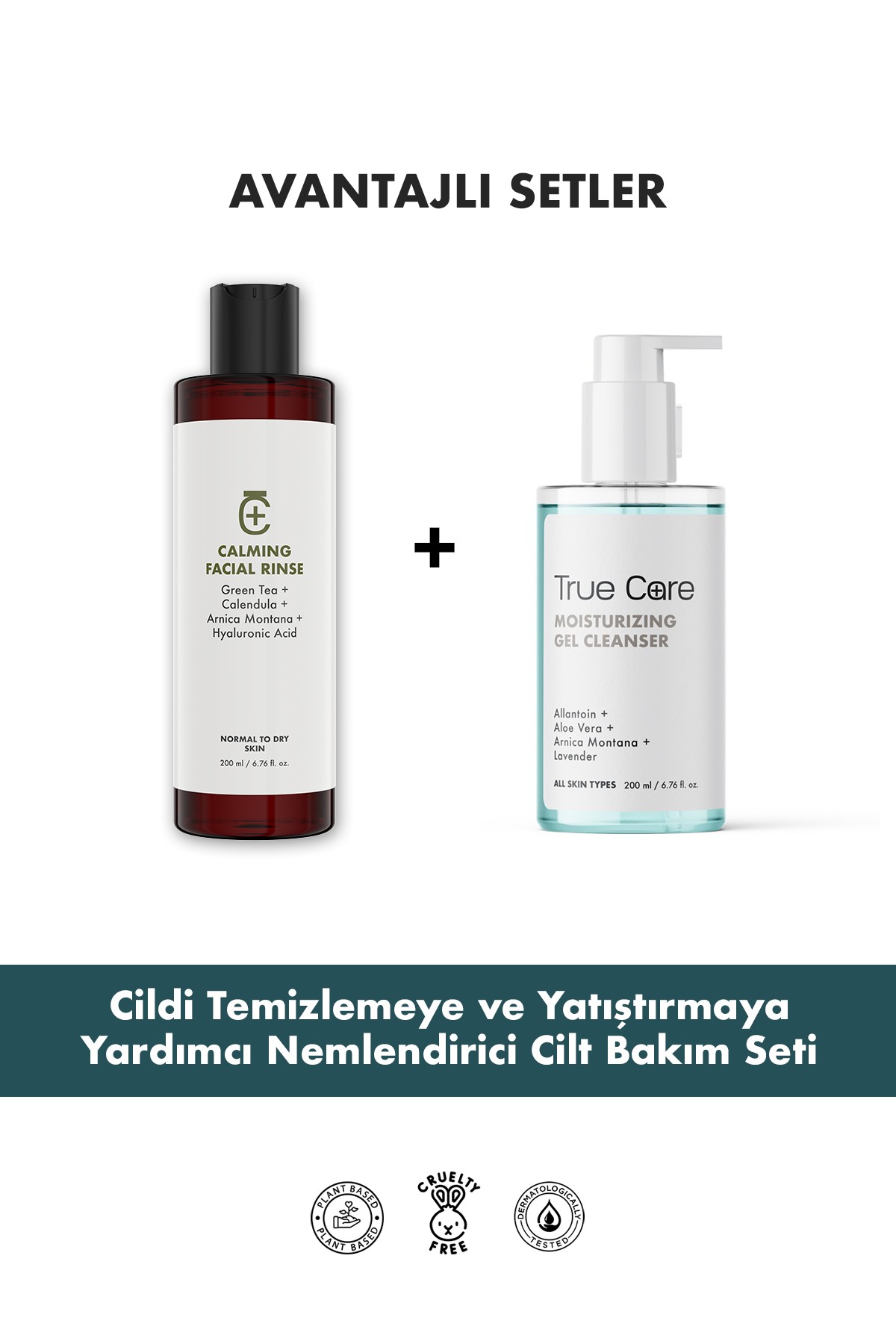 Cildi Temizlemeye Ve Yatıştırmaya Yardımcı Nemlendirici Cilt Bakım Seti 200 200ml