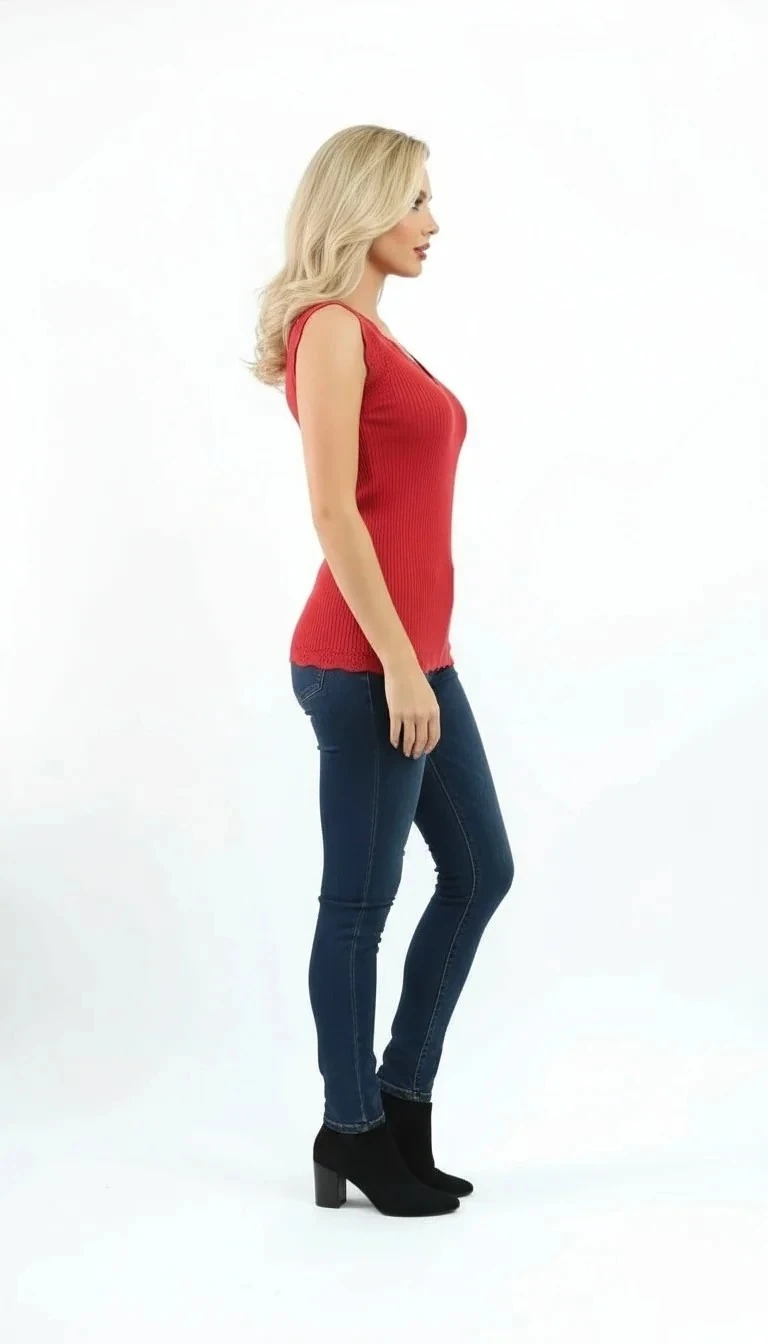 Örgü Dantel Detaylı V Yaka Triko Bluz