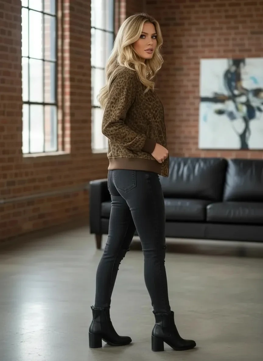 Sierra Otantik Leoparlı Ceket