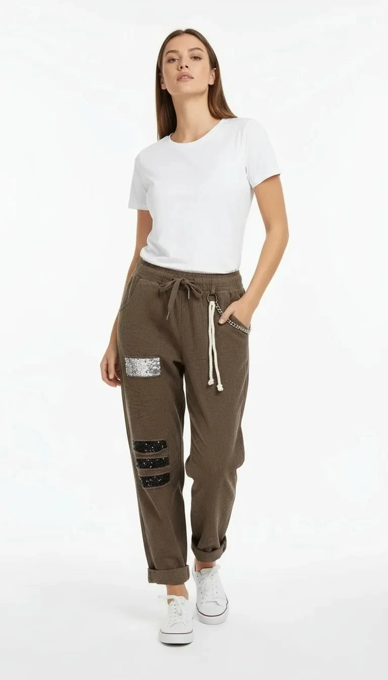 Sierra Lusso Simli Yama İtalyan Pantolon