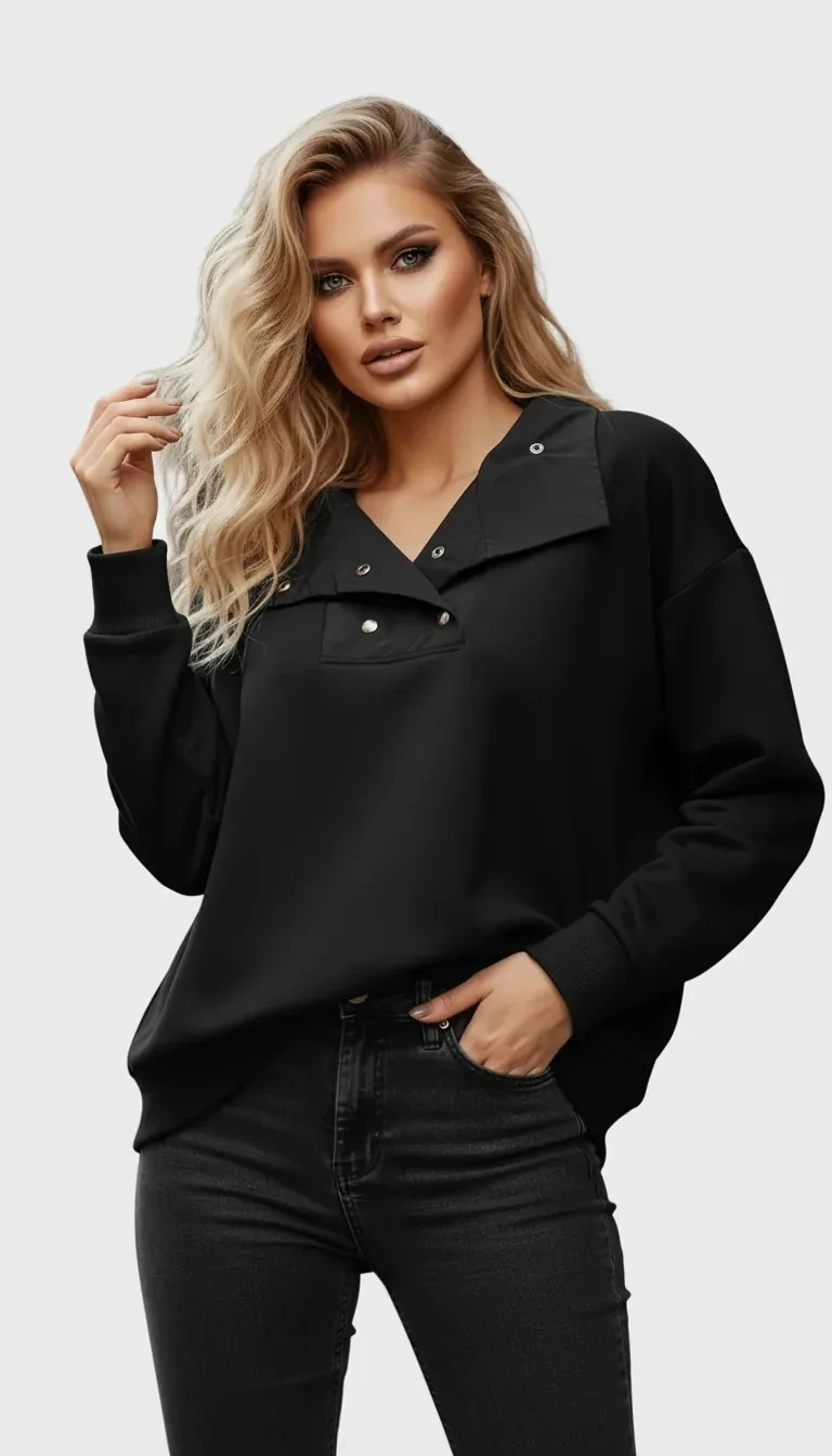 Kruvaze Yaka Sweatshirt