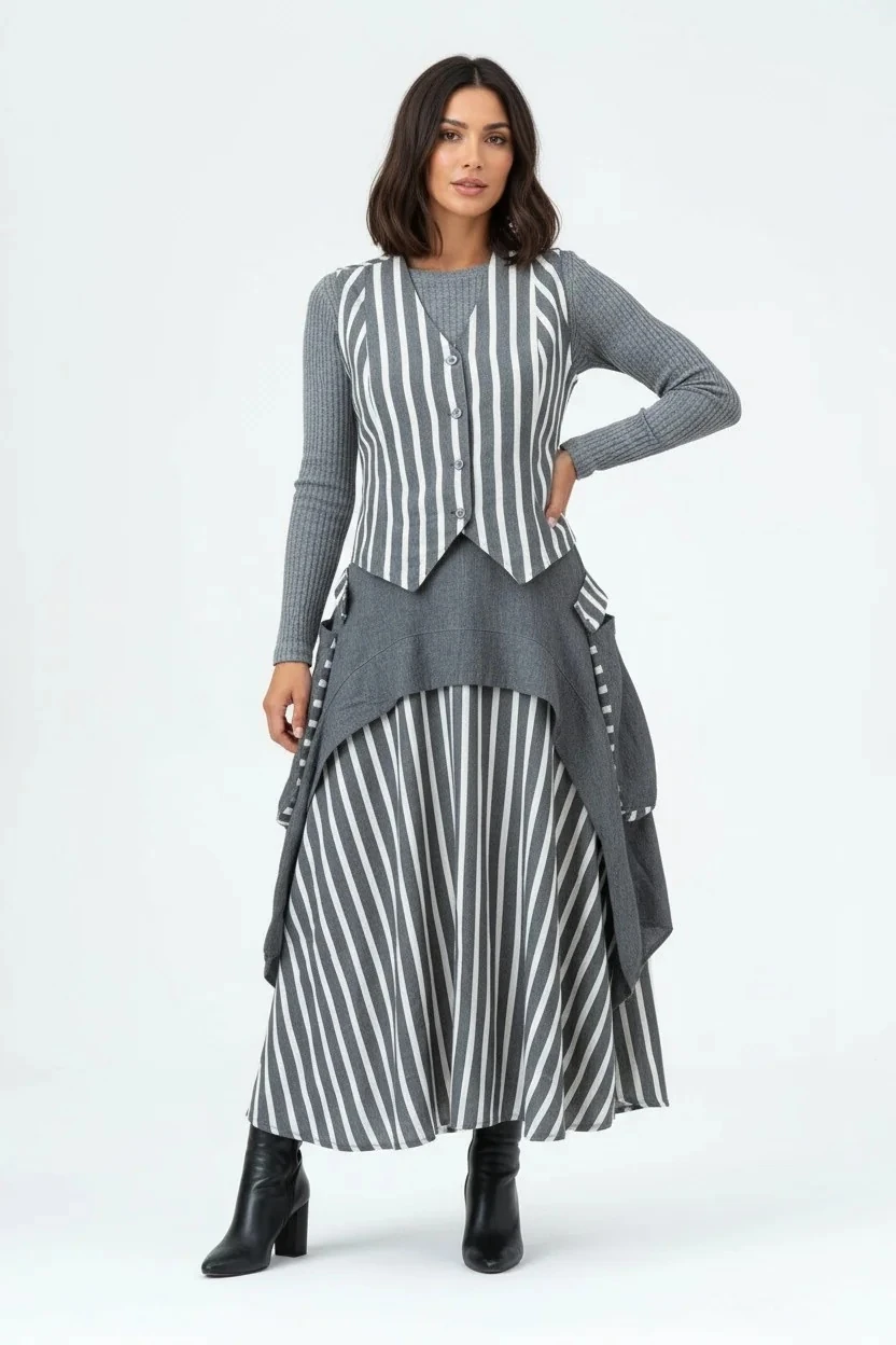 Kadın Kargo Cepli Fermuarlı İnce Etek