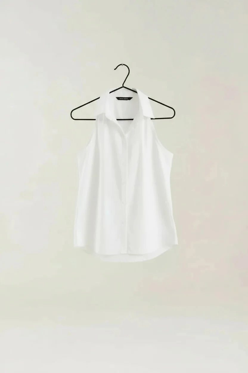 Sierra Otantik Kadın Kolsuz Gömlek – Halter Kesim, Klasik Yaka Düğmeli  Yazlık Bluz