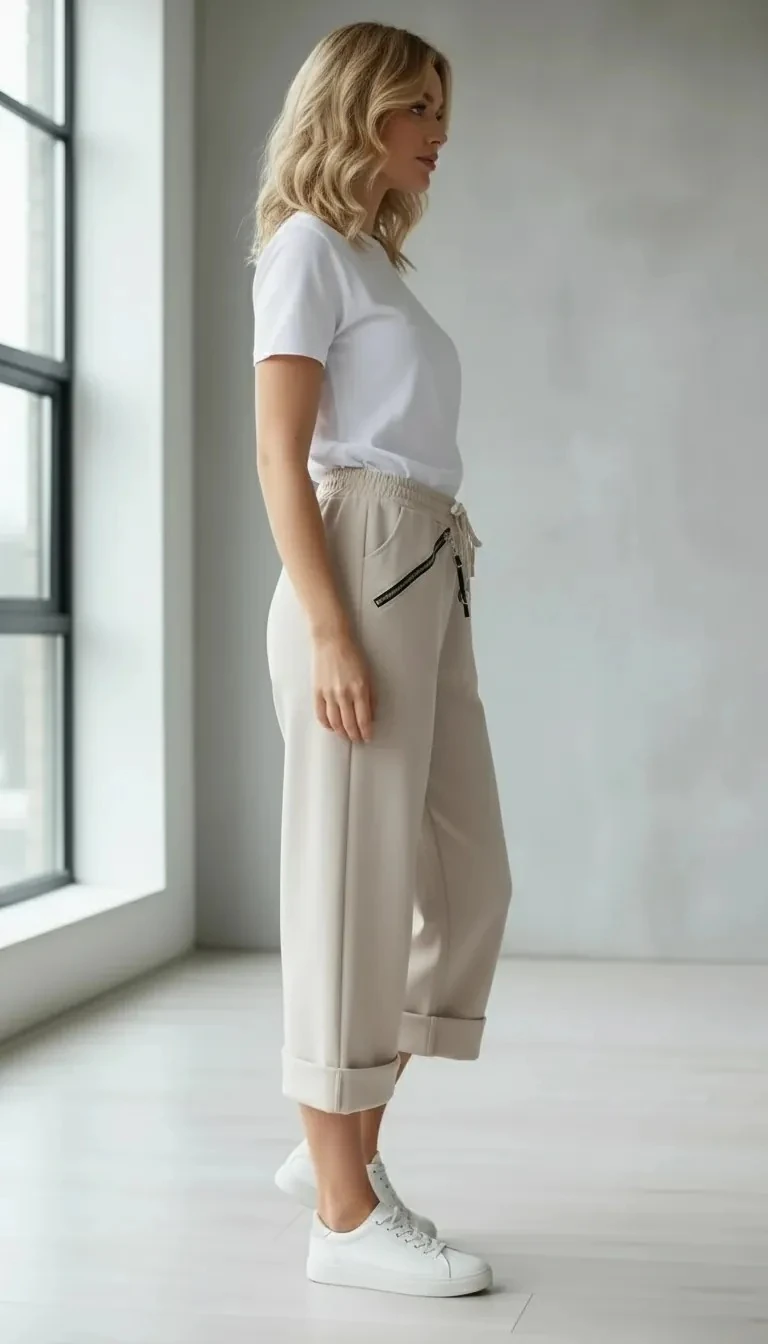 Nakış Ve Fermuar Detaylı Pantolon