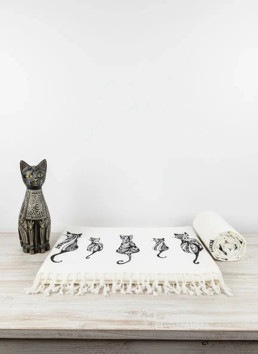 Viskon Digital Baskılı Peştamal - Kedi