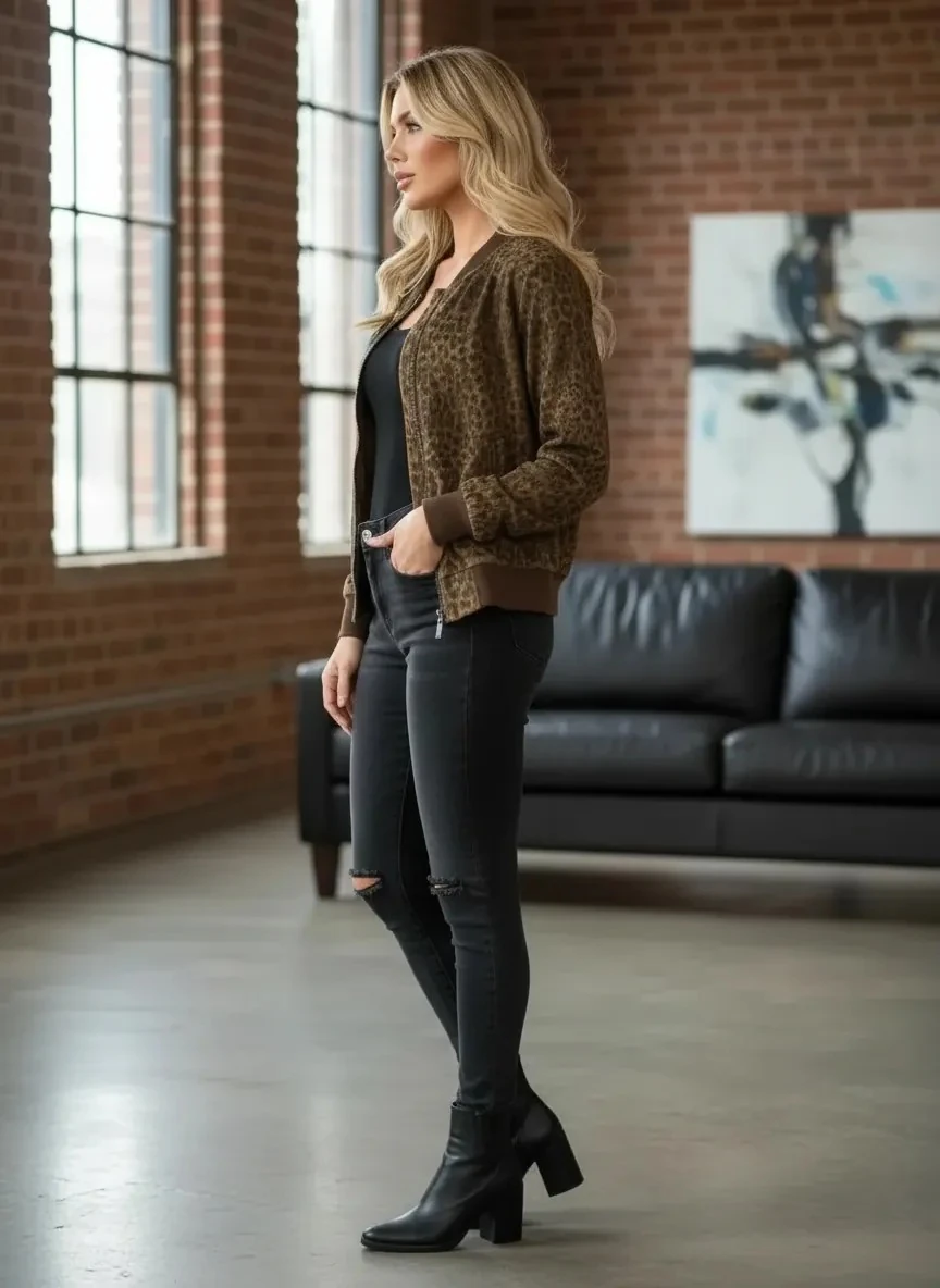 Sierra Otantik Leoparlı Ceket