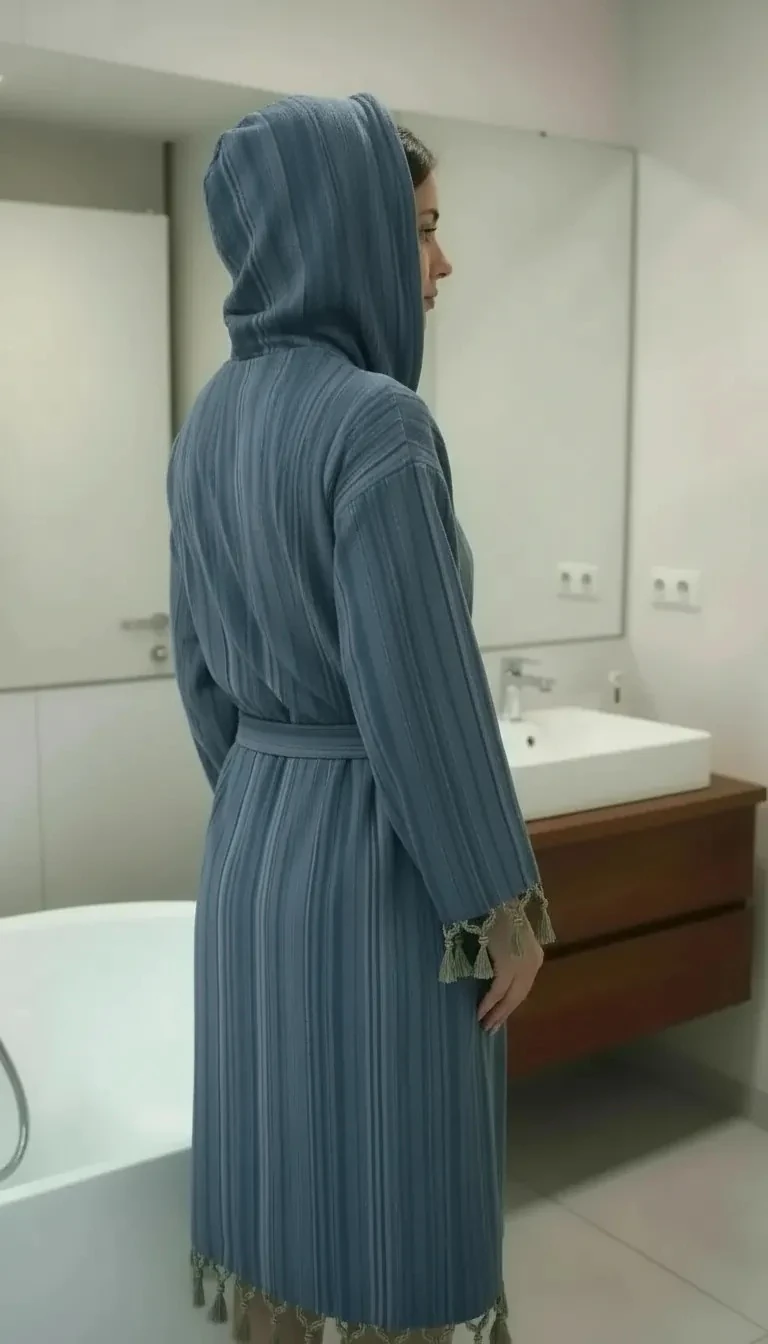 İpliğiboyalı Peştemal Bornoz