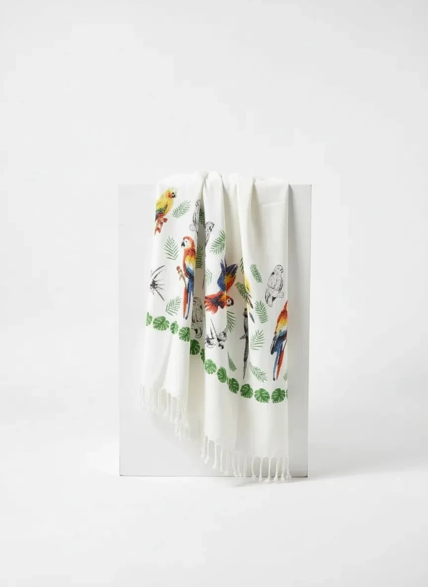 Viskon Digital Baskılı Peştamal - Papağan