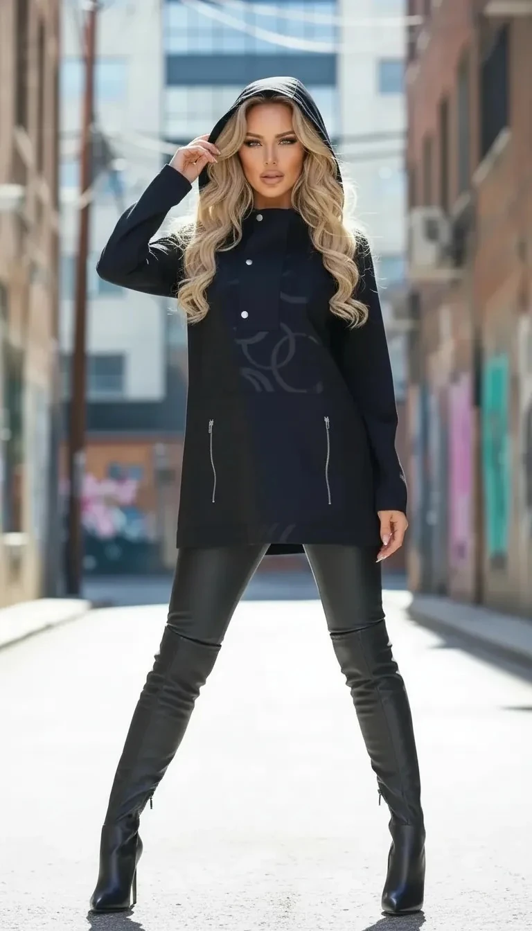 Desenli Cepli Sweatshirt/Üst